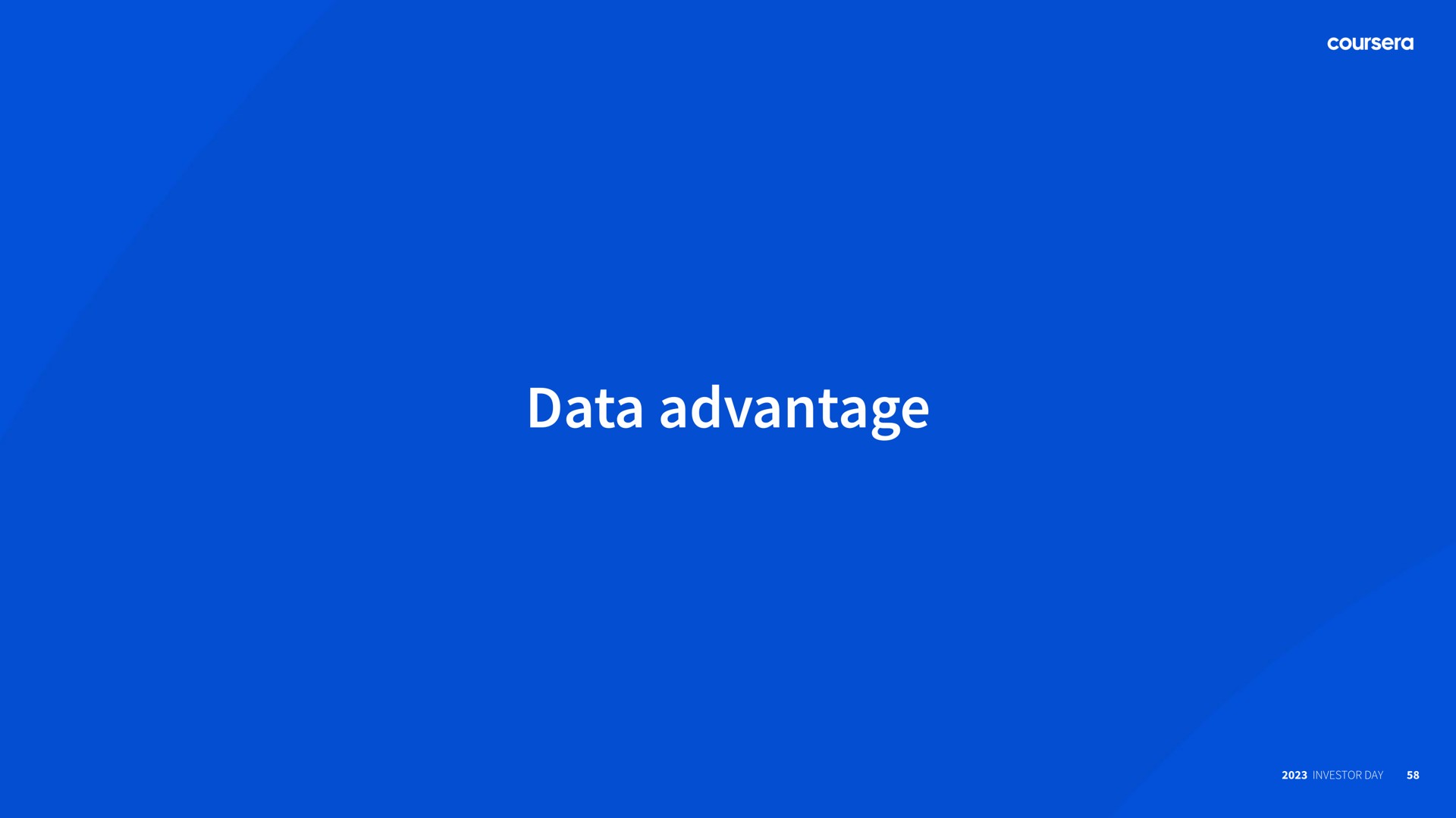 data advantage | Coursera