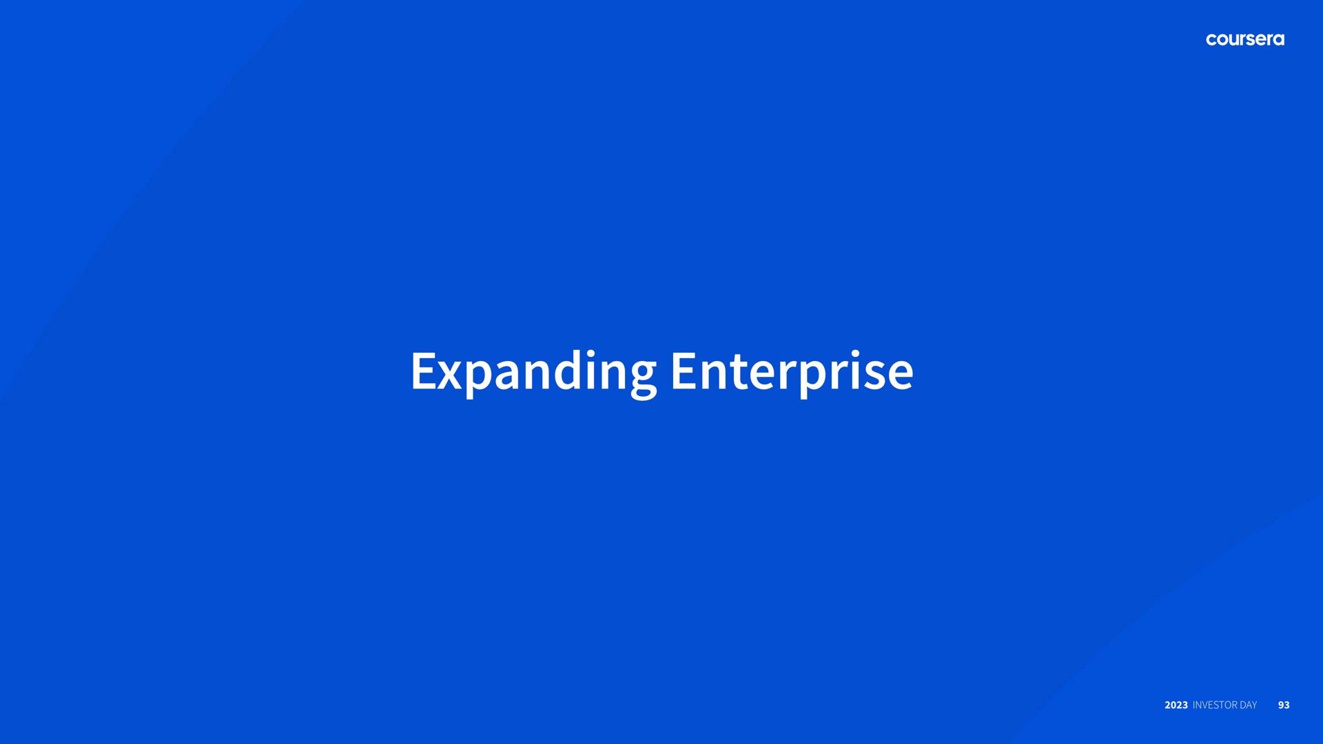 expanding enterprise | Coursera
