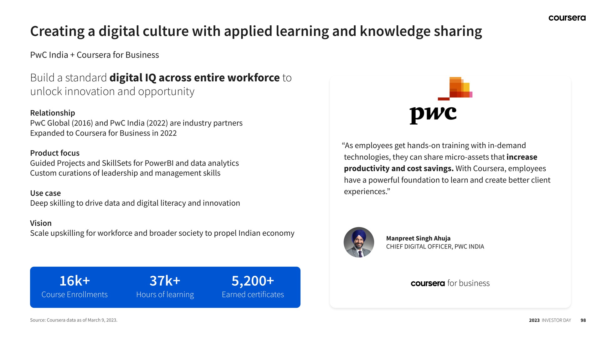creating a digital culture with applied learning and knowledge sharing | Coursera