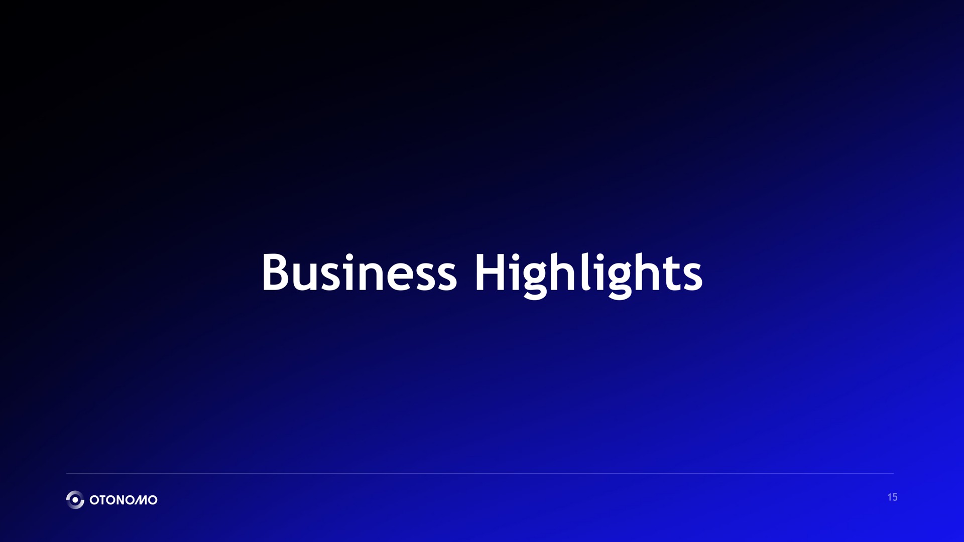 business highlights | Otonomo