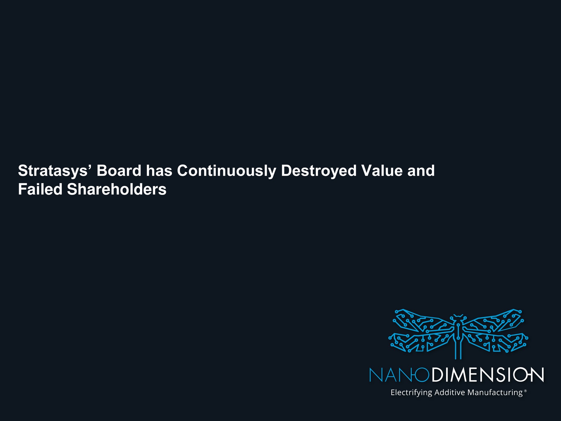 board has continuously destroyed value and failed shareholders dimension | Nano Dimension