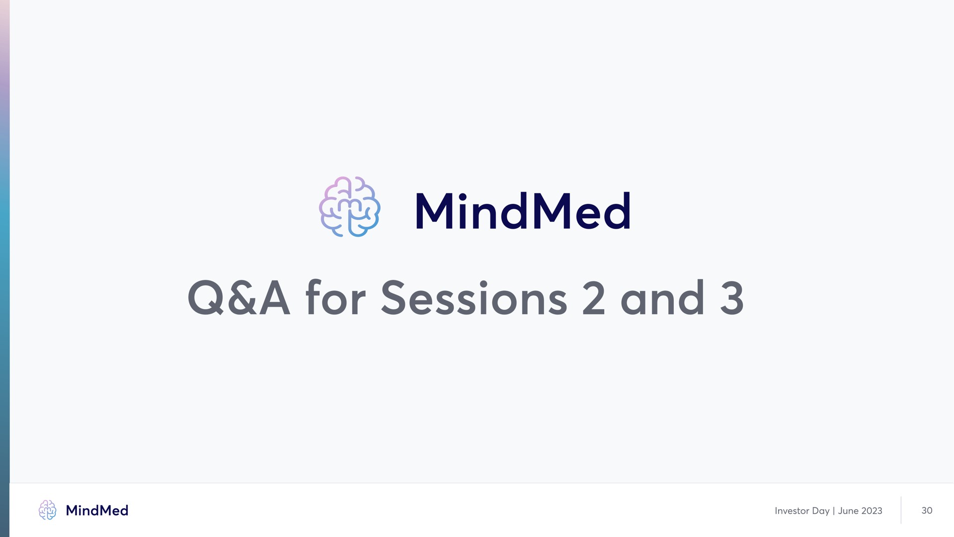a for sessions and | MindMed