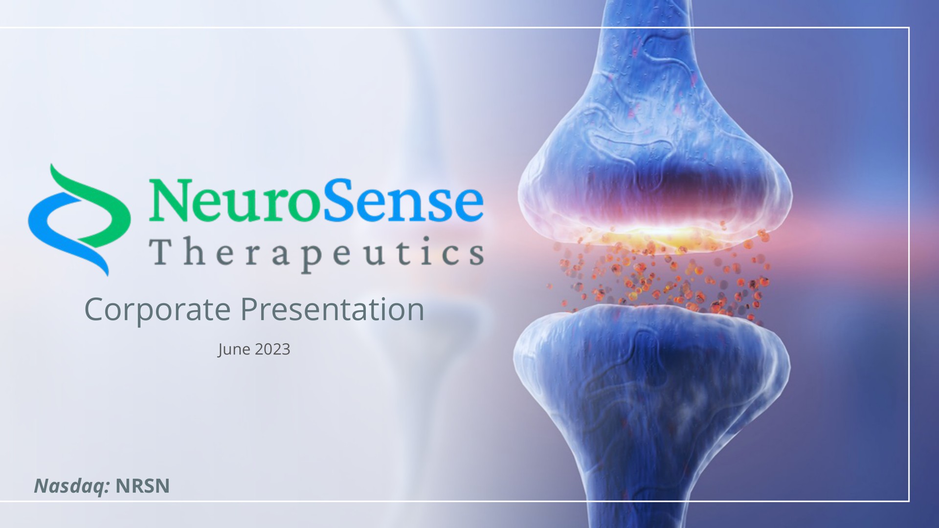 corporate presentation therapeutics | NeuroSense Therapeutics