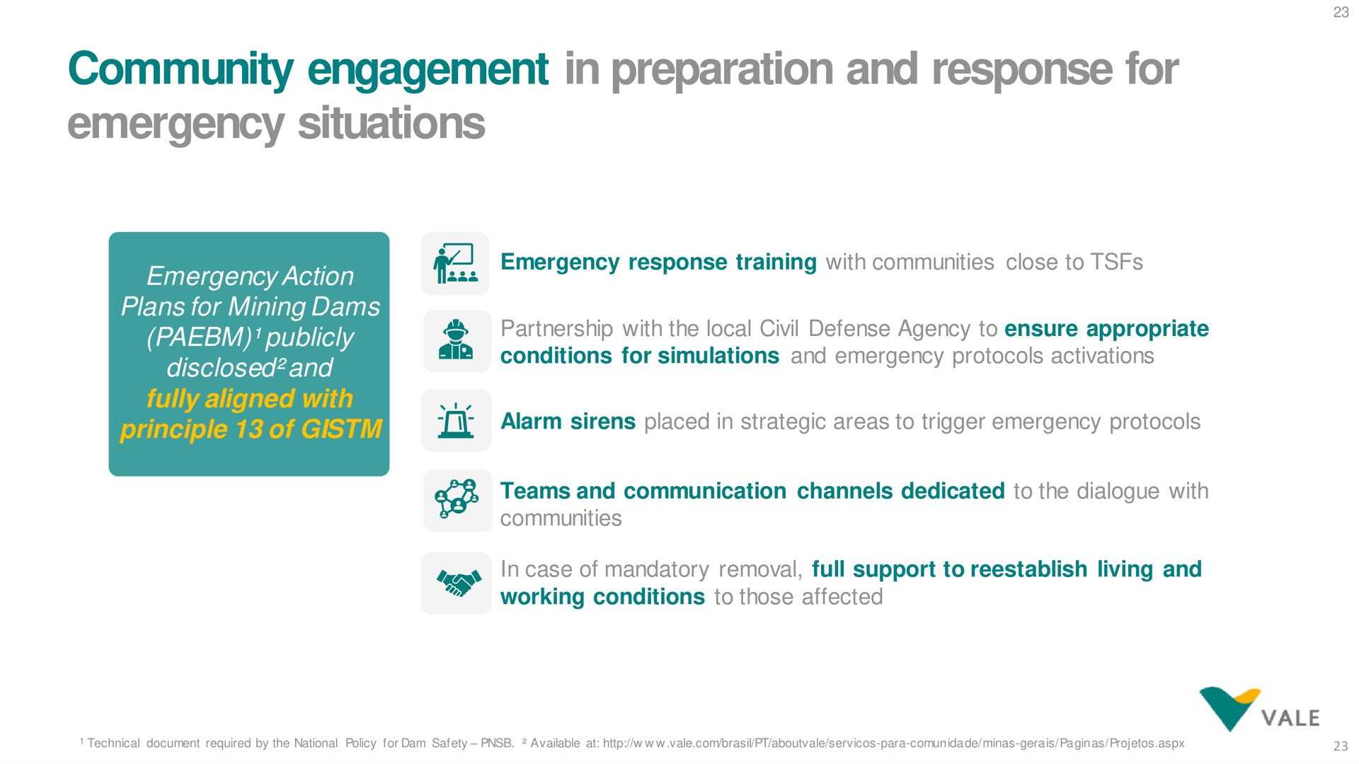 community engagement in preparation and response for emergency situations | Vale