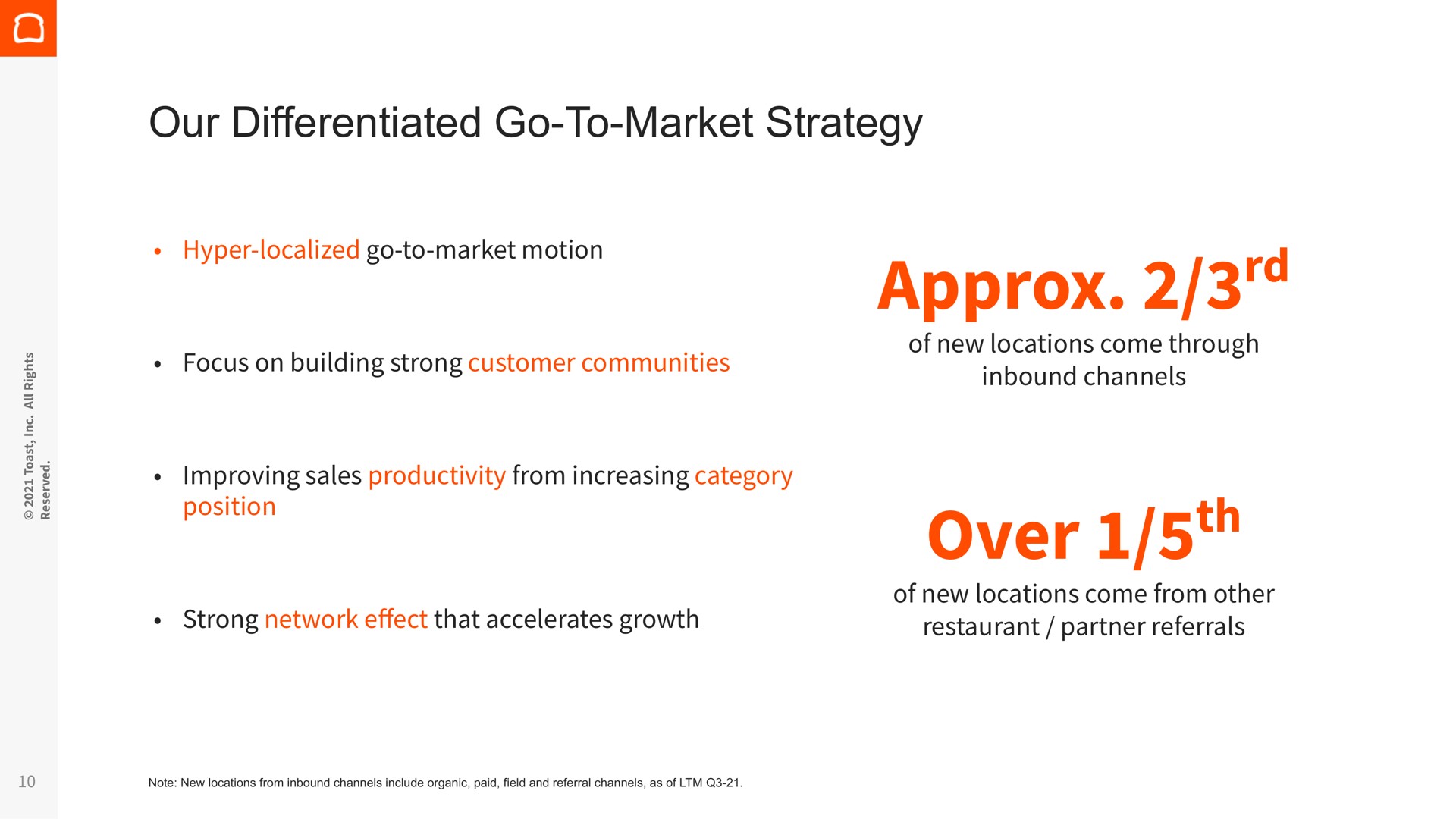 our differentiated go to market strategy over | Toast