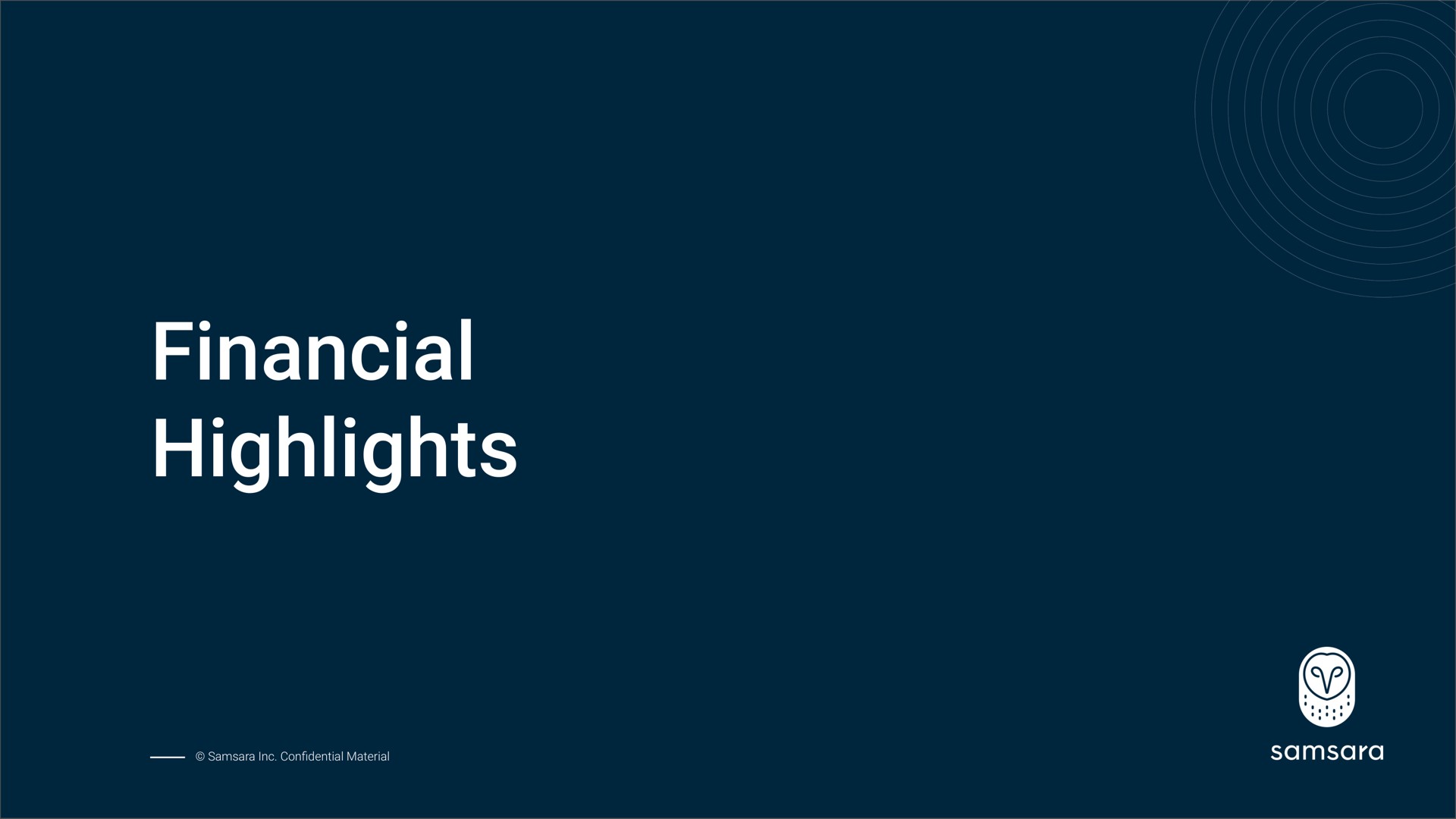 financial highlights | Samsara