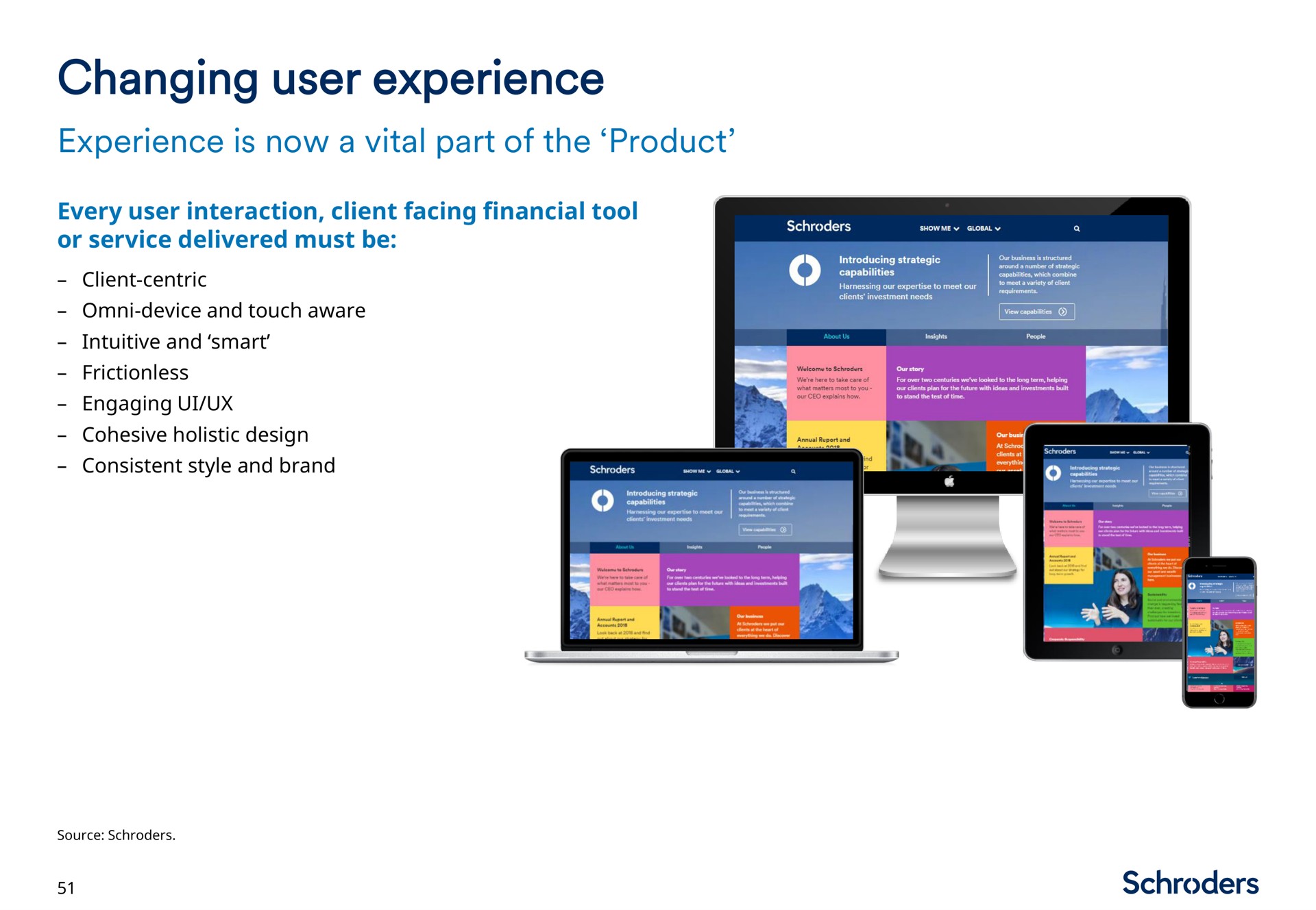 changing user experience | Schroders