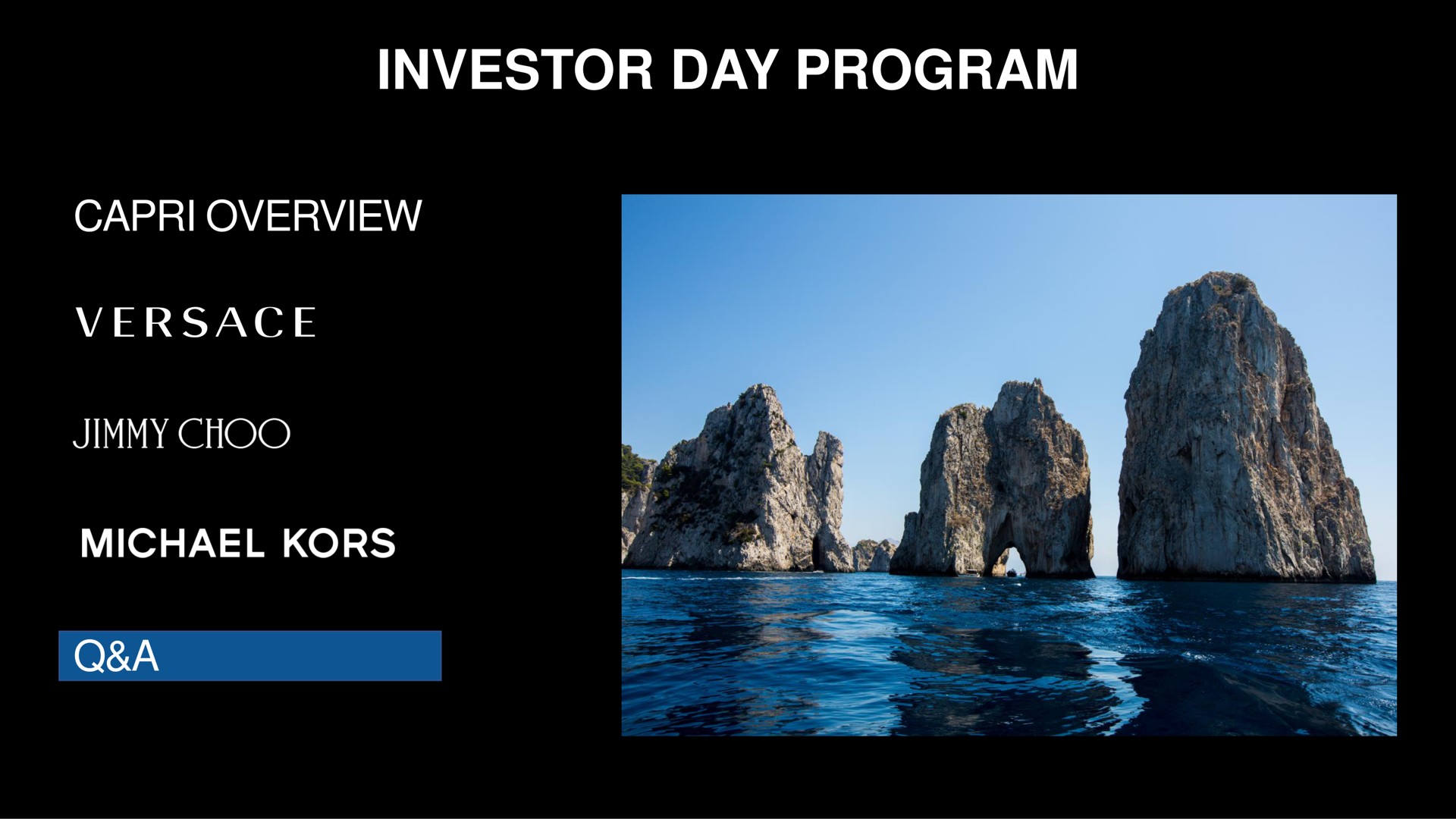 investor day program overview jimmy kors a | Capri Holdings