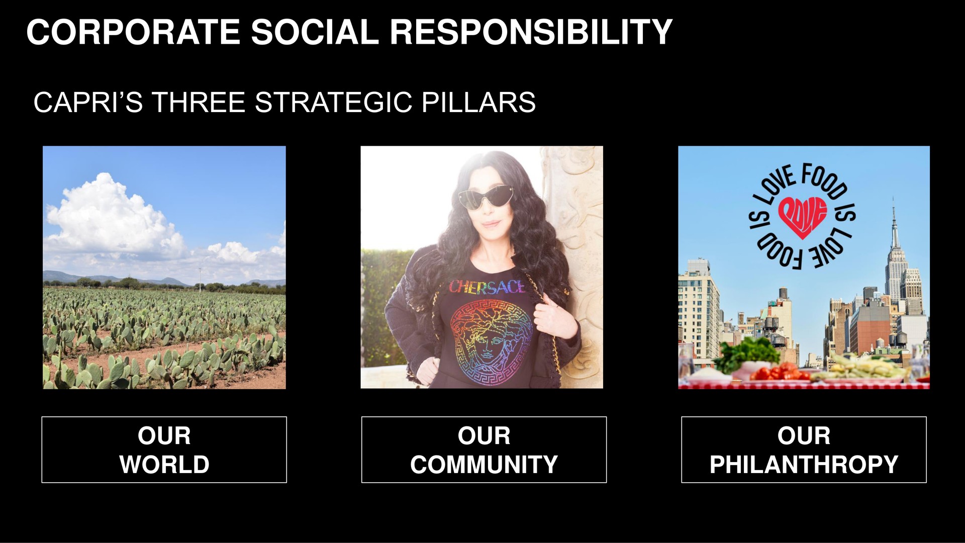 corporate social responsibility three strategic pillars philanthropy | Capri Holdings