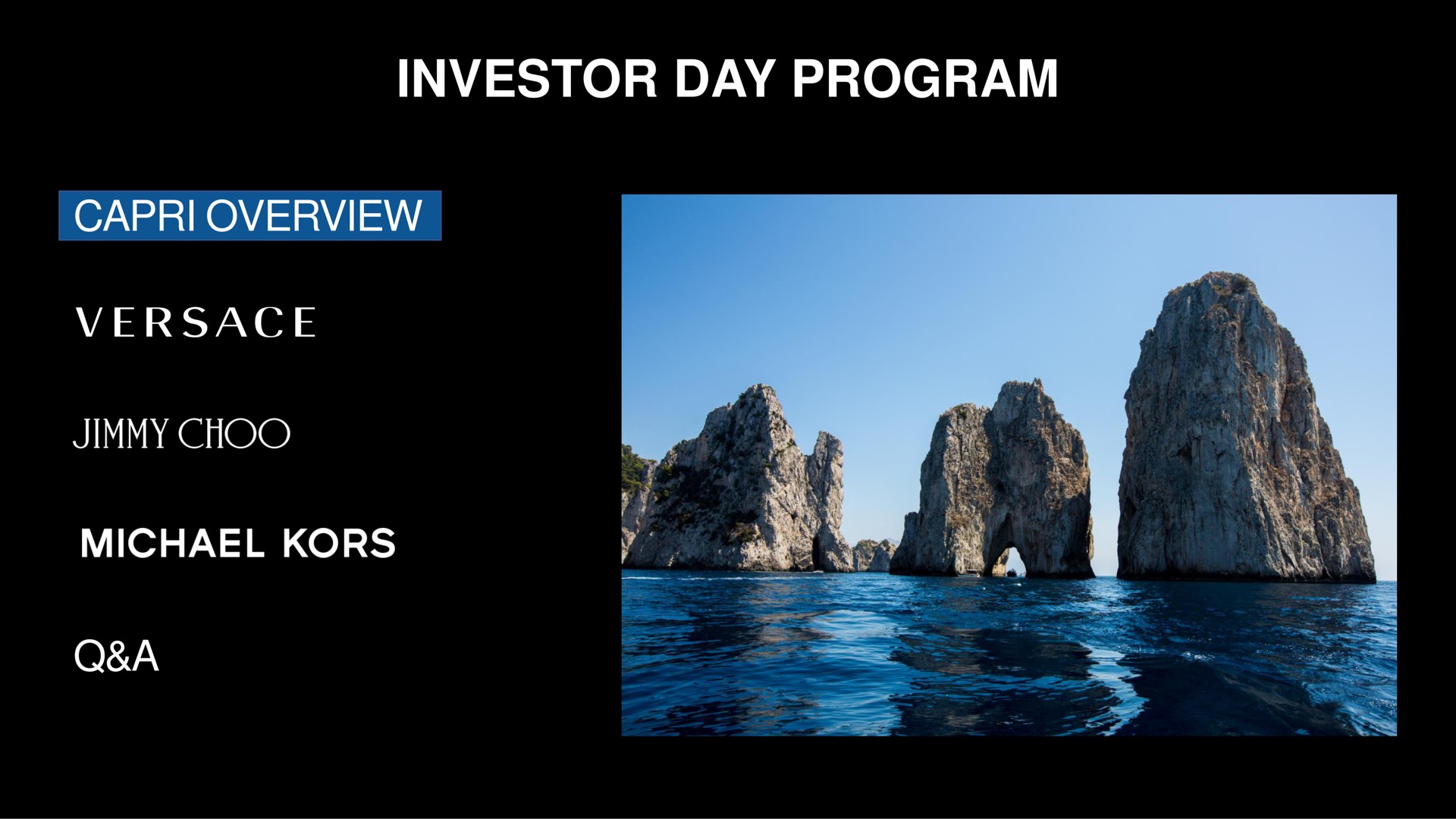 investor day program overview jimmy kors a | Capri Holdings