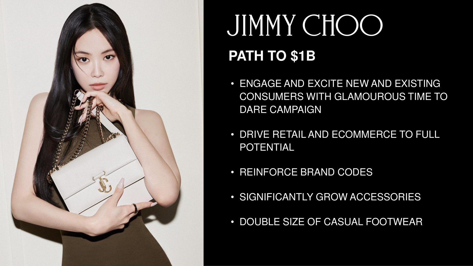 jimmy path to engage and excite new and existing consumers with time to dare campaign drive to full potential reinforce brand codes significantly grow accessories double size of casual footwear | Capri Holdings