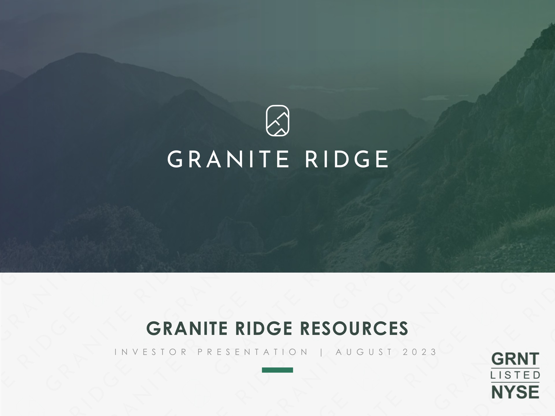 granite ridge resources | Granite Ridge