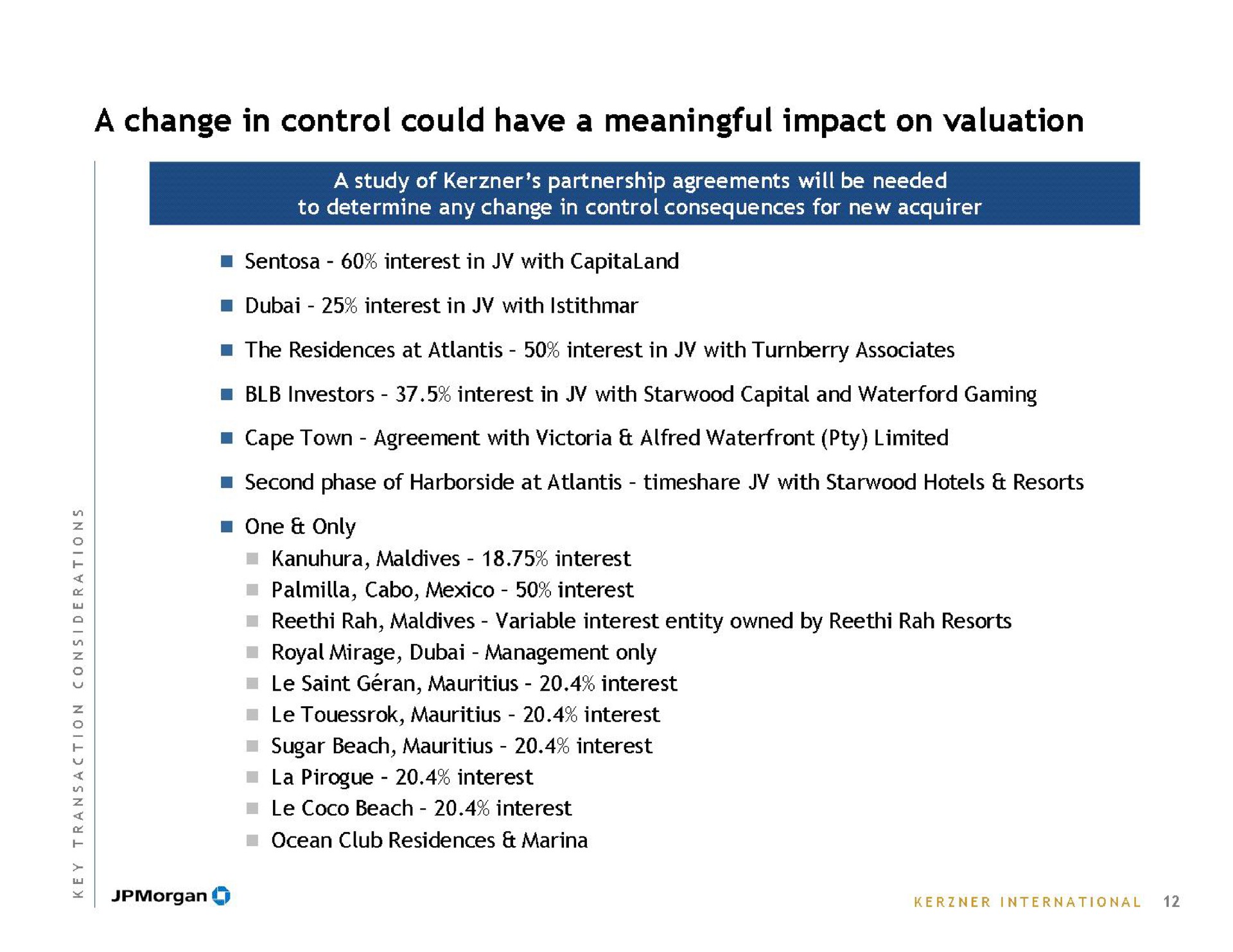 a change in control could have a meaningful impact on valuation | J.P.Morgan