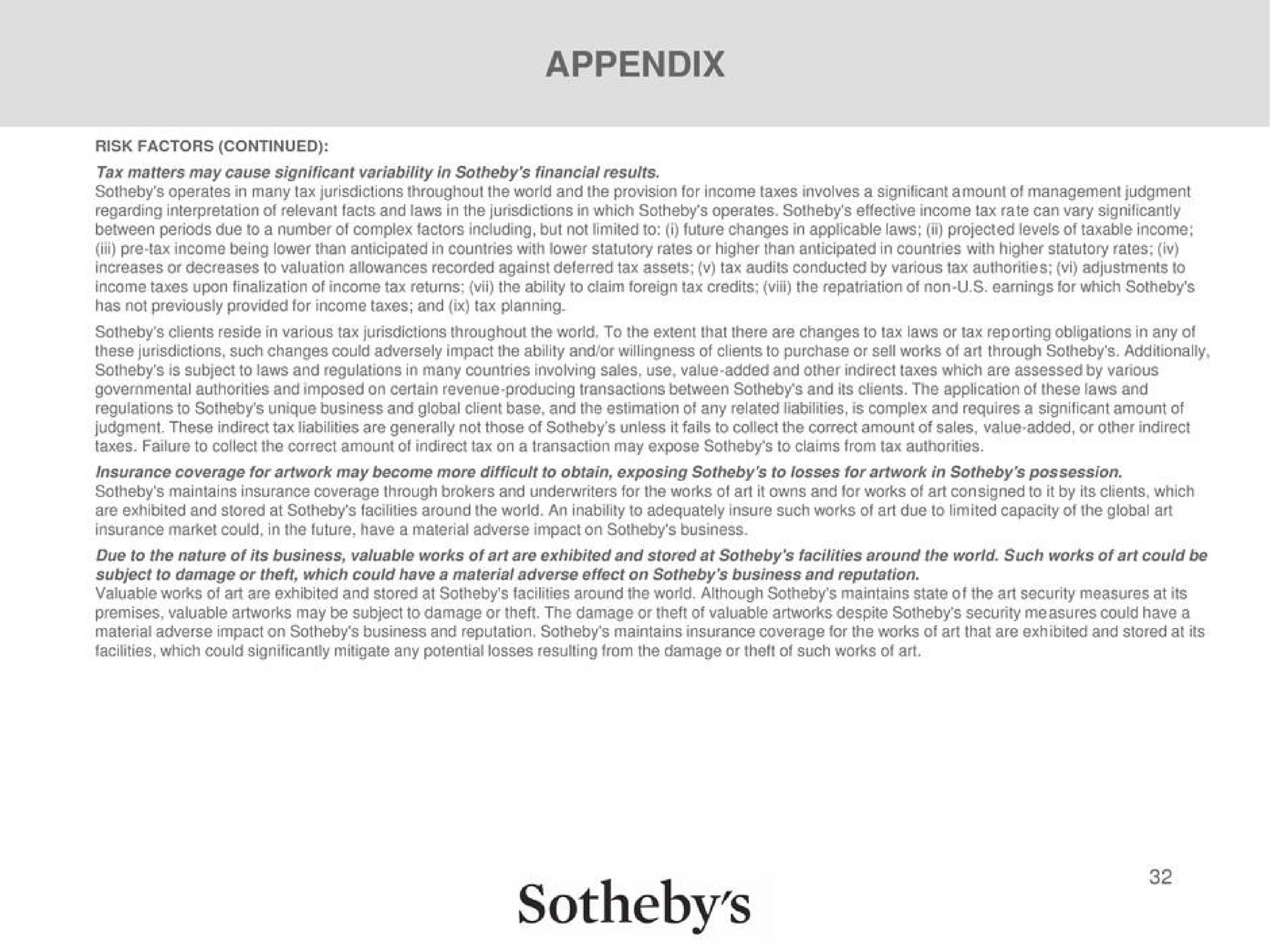 appendix | Sotheby's