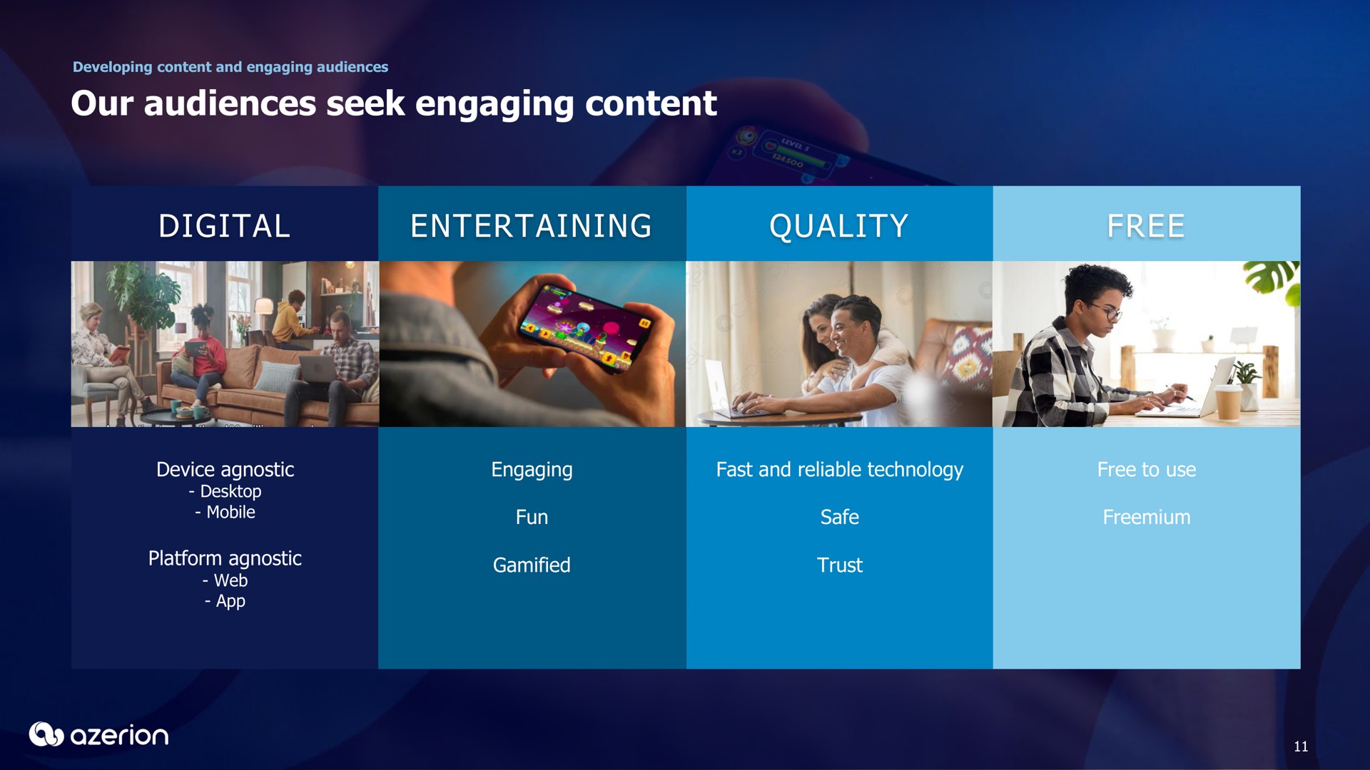 our audiences seek engaging content digital entertaining quality free nan | Azerion