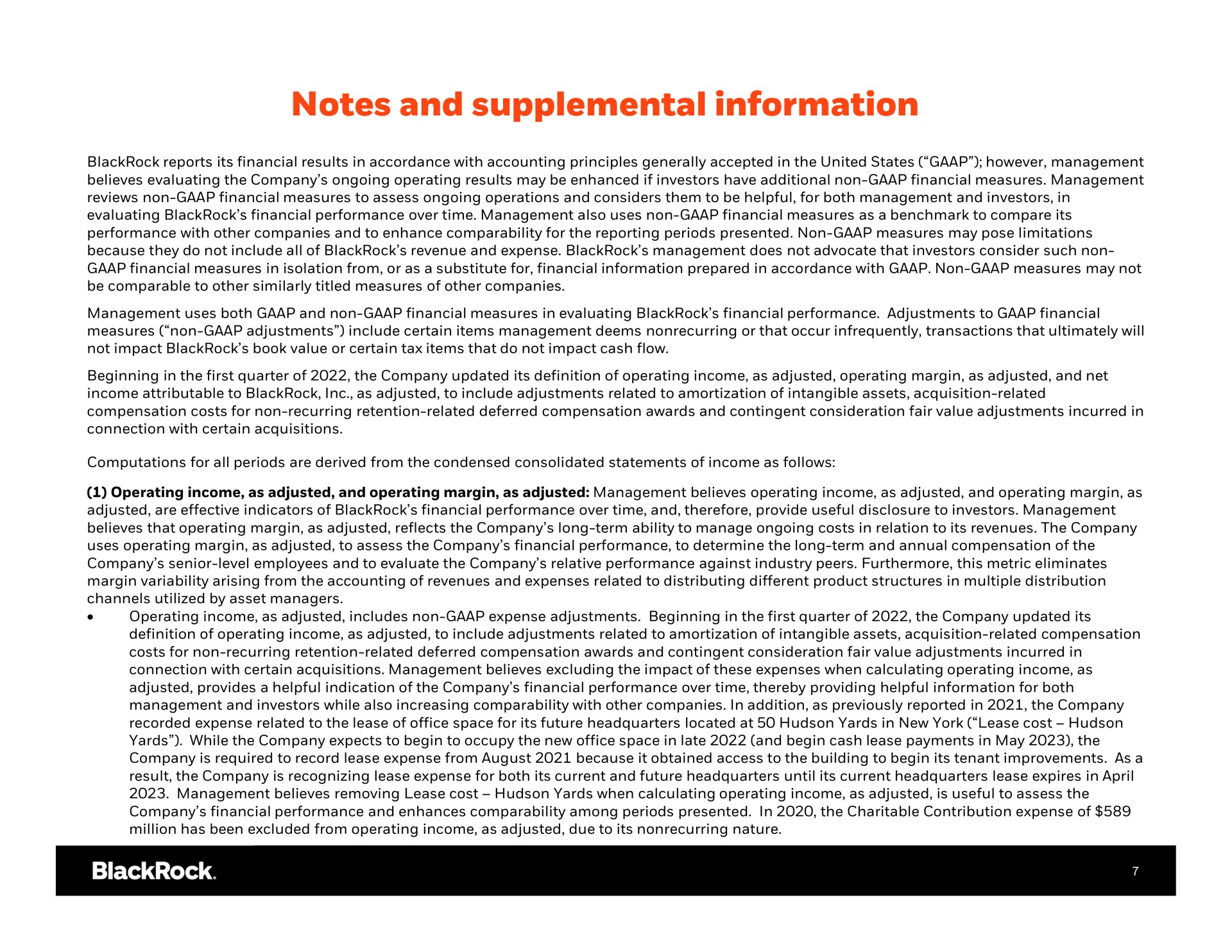 notes and supplemental information | BlackRock