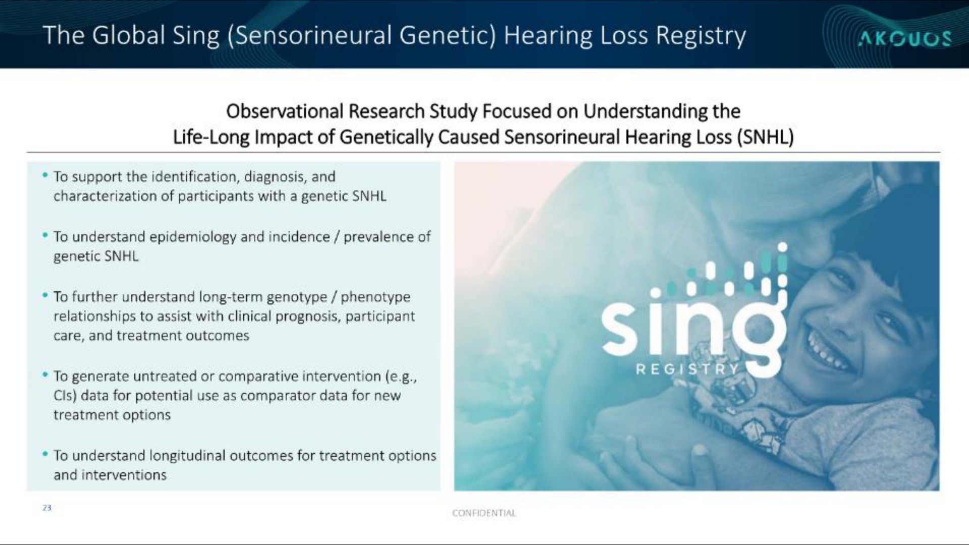 the global sing genetic hearing loss registry | Akouos