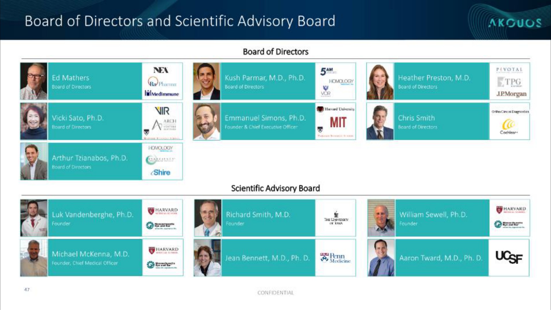 board of directors and scientific advisory board ges | Akouos