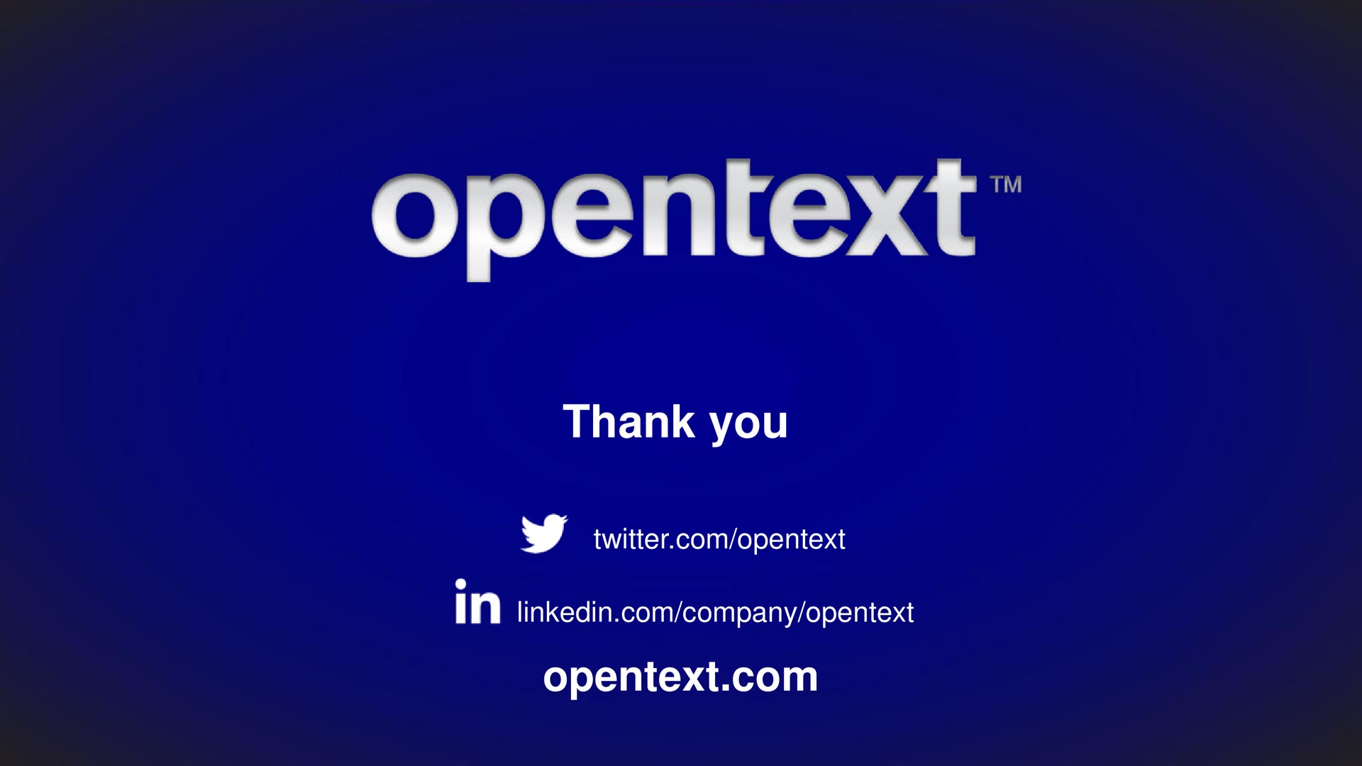 thank you twitter company | OpenText
