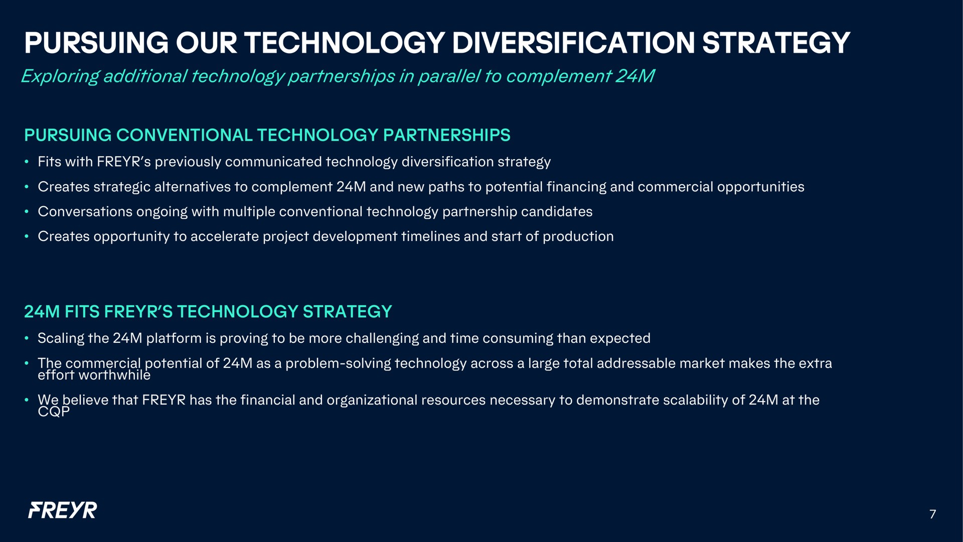pursuing our technology diversification strategy | Freyr