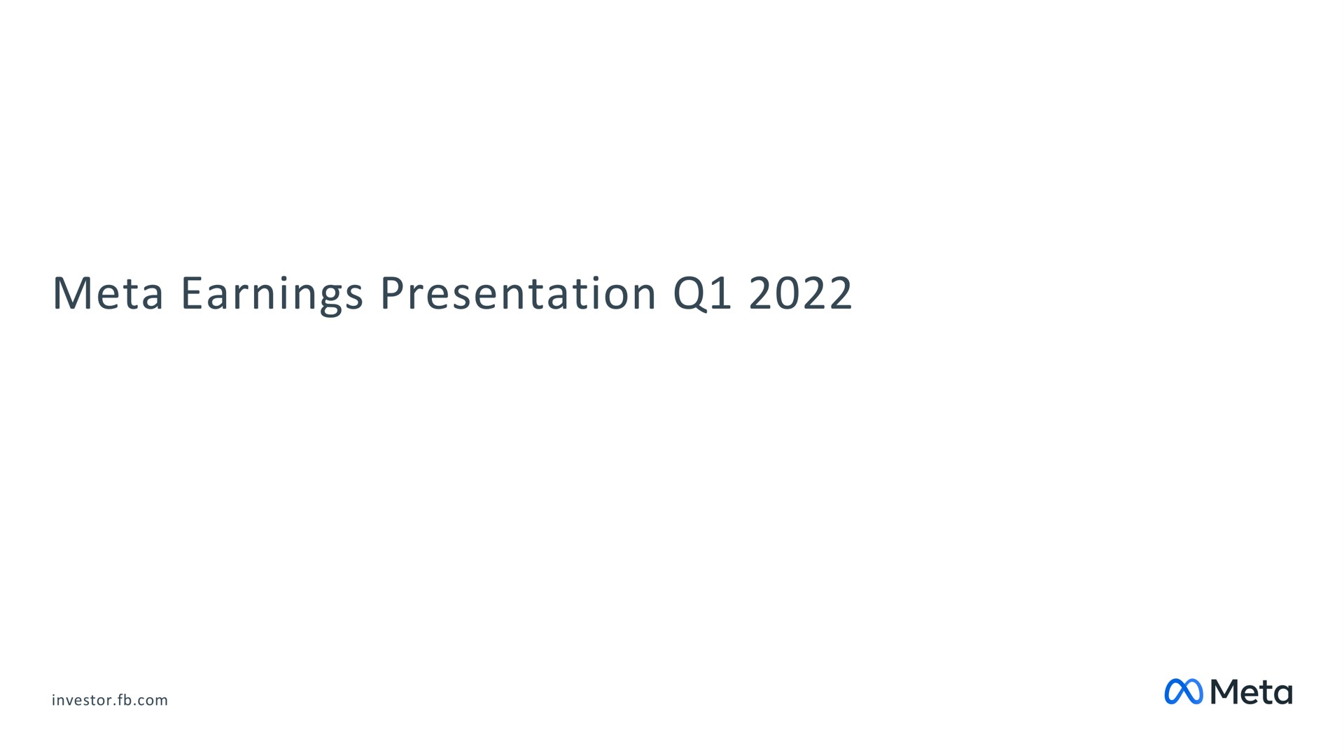 meta earnings presentation | Meta