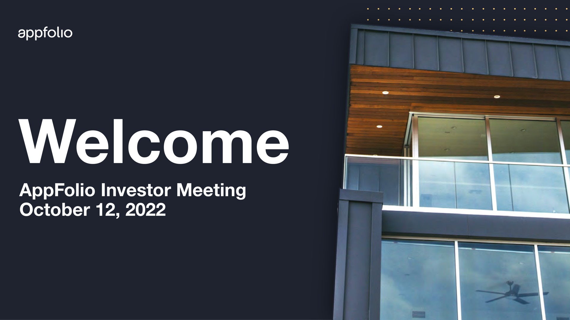 welcome investor meeting | AppFolio