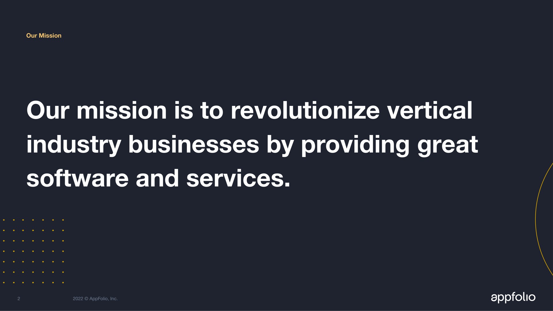 our mission is to revolutionize vertical industry businesses by providing great and services | AppFolio