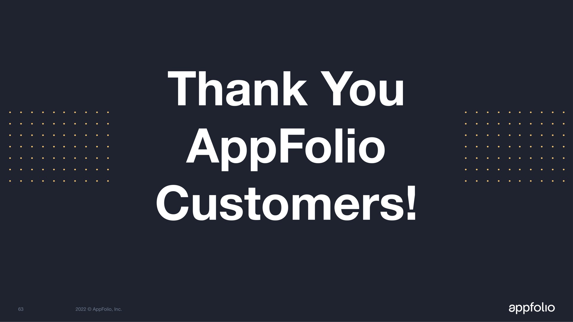 thank you customers | AppFolio