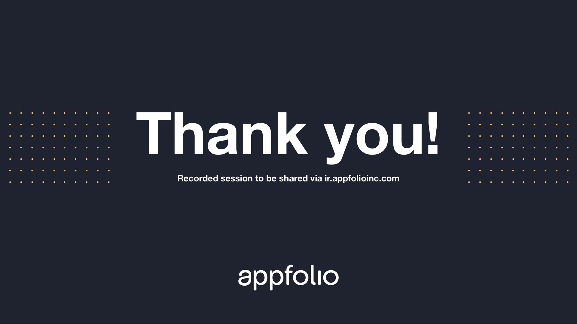 thank you | AppFolio