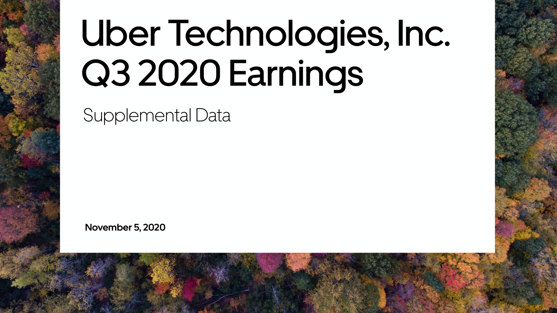 technologies earnings supplemental data | Uber