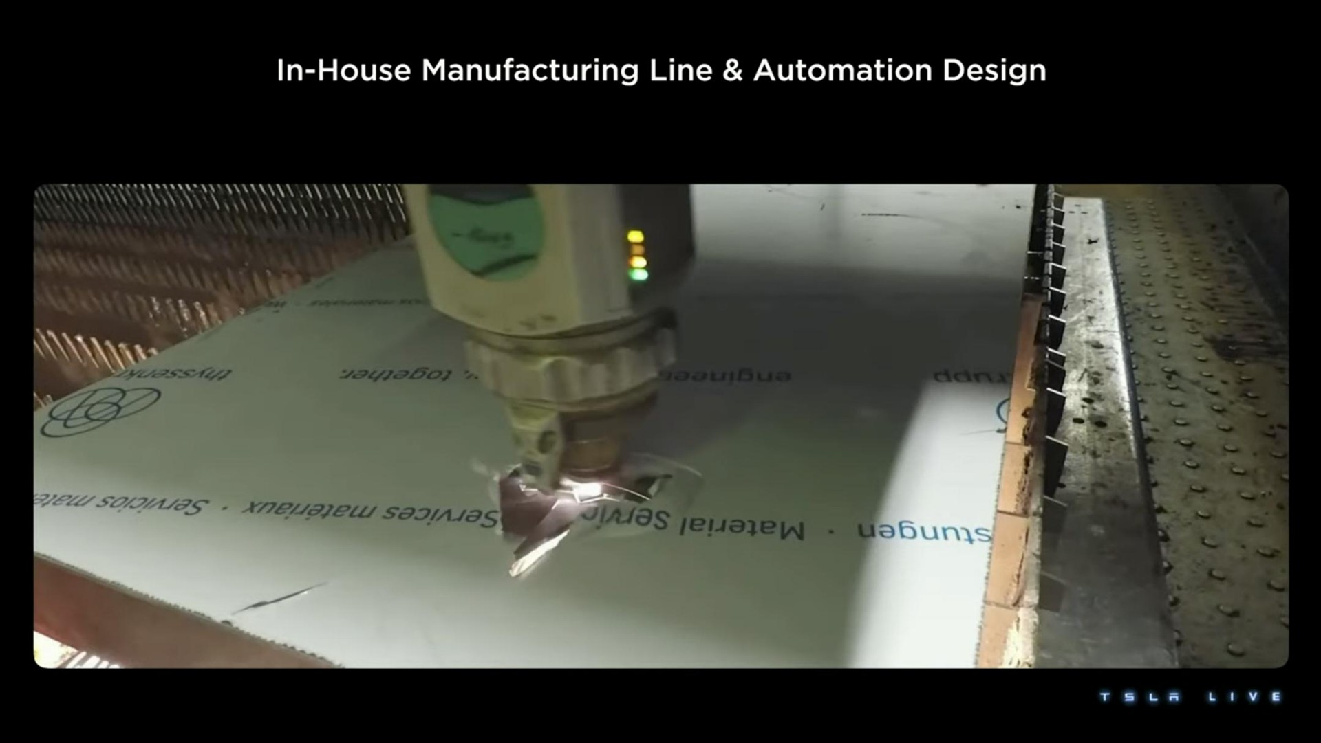 in house manufacturing line design | Tesla