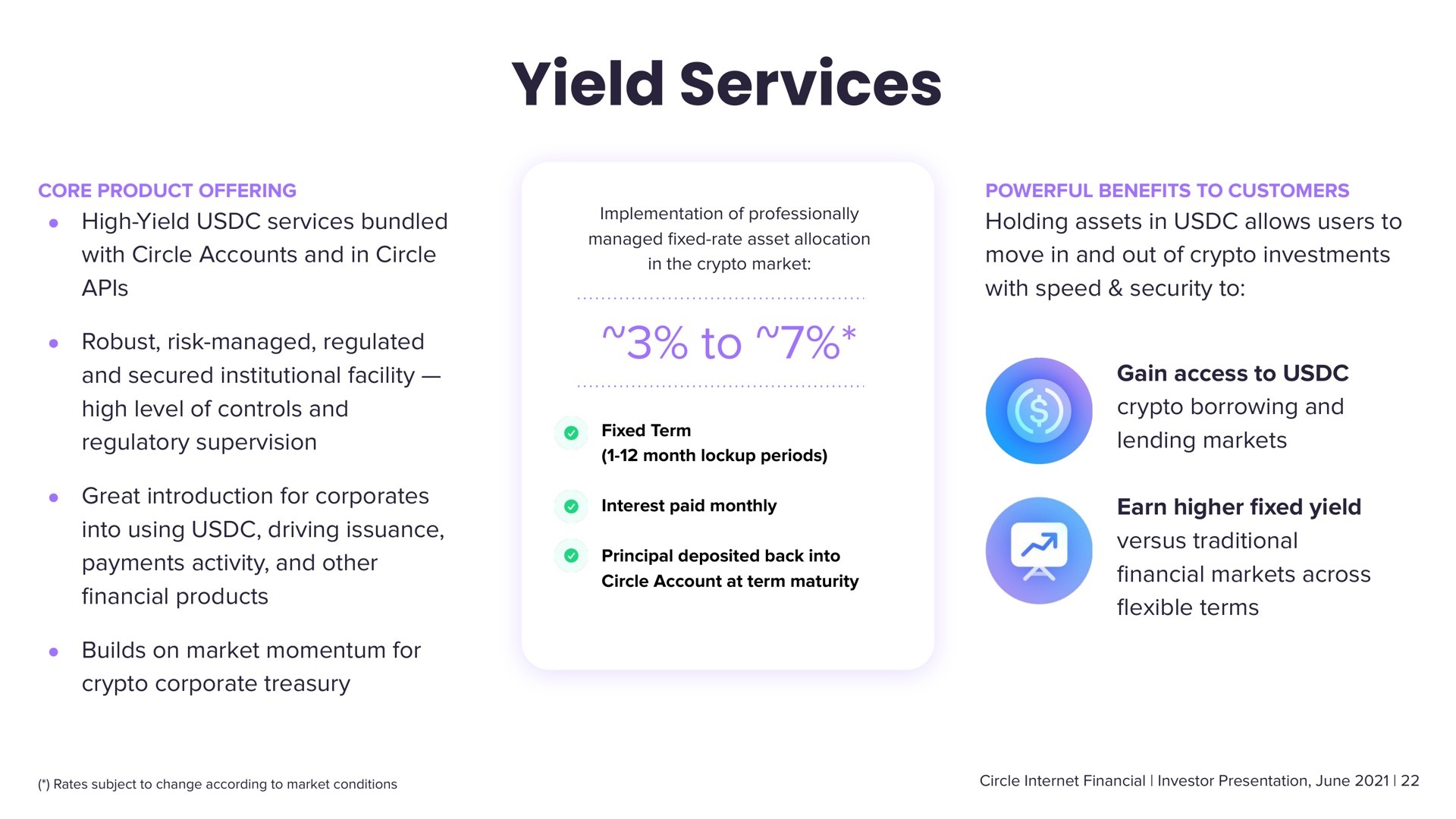 yield services to | Circle