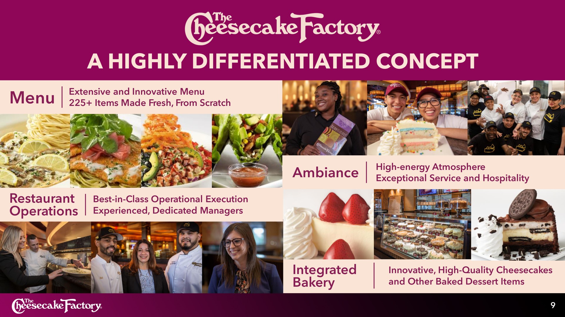 a highly differentiated concept | Cheesecake Factory