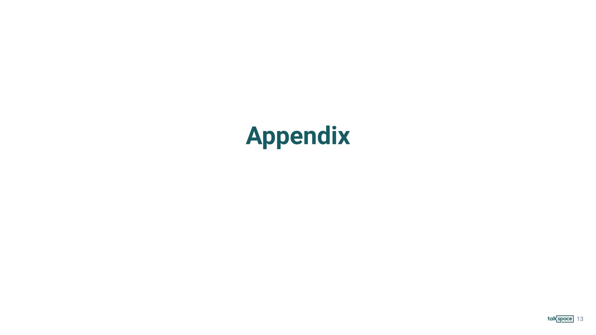 appendix | Talkspace