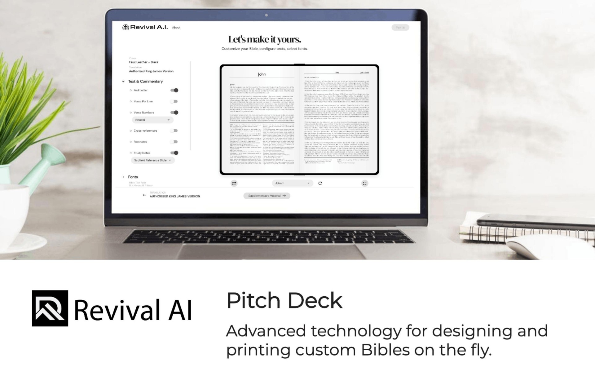 revival pitch deck advanced technology for designing and printing custom on the fly | Revival AI