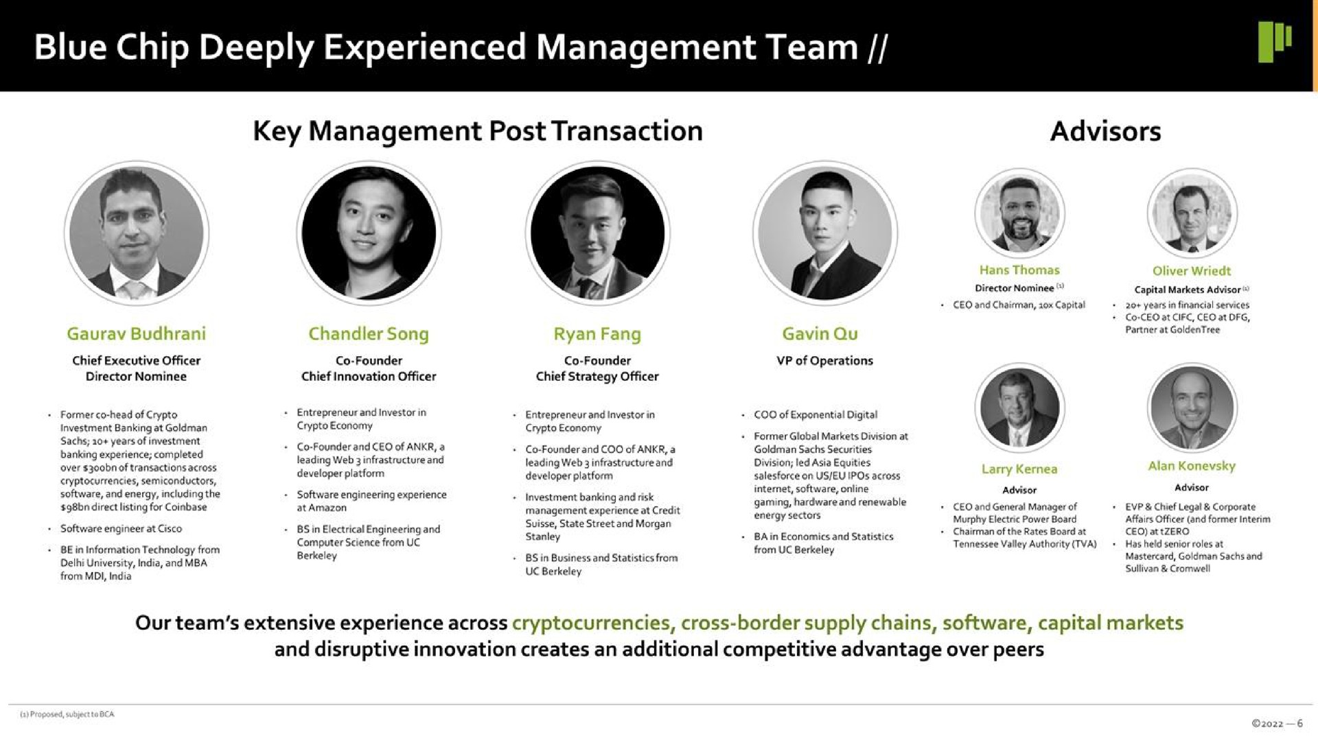blue chip deeply experienced management team a | Prime Blockchain