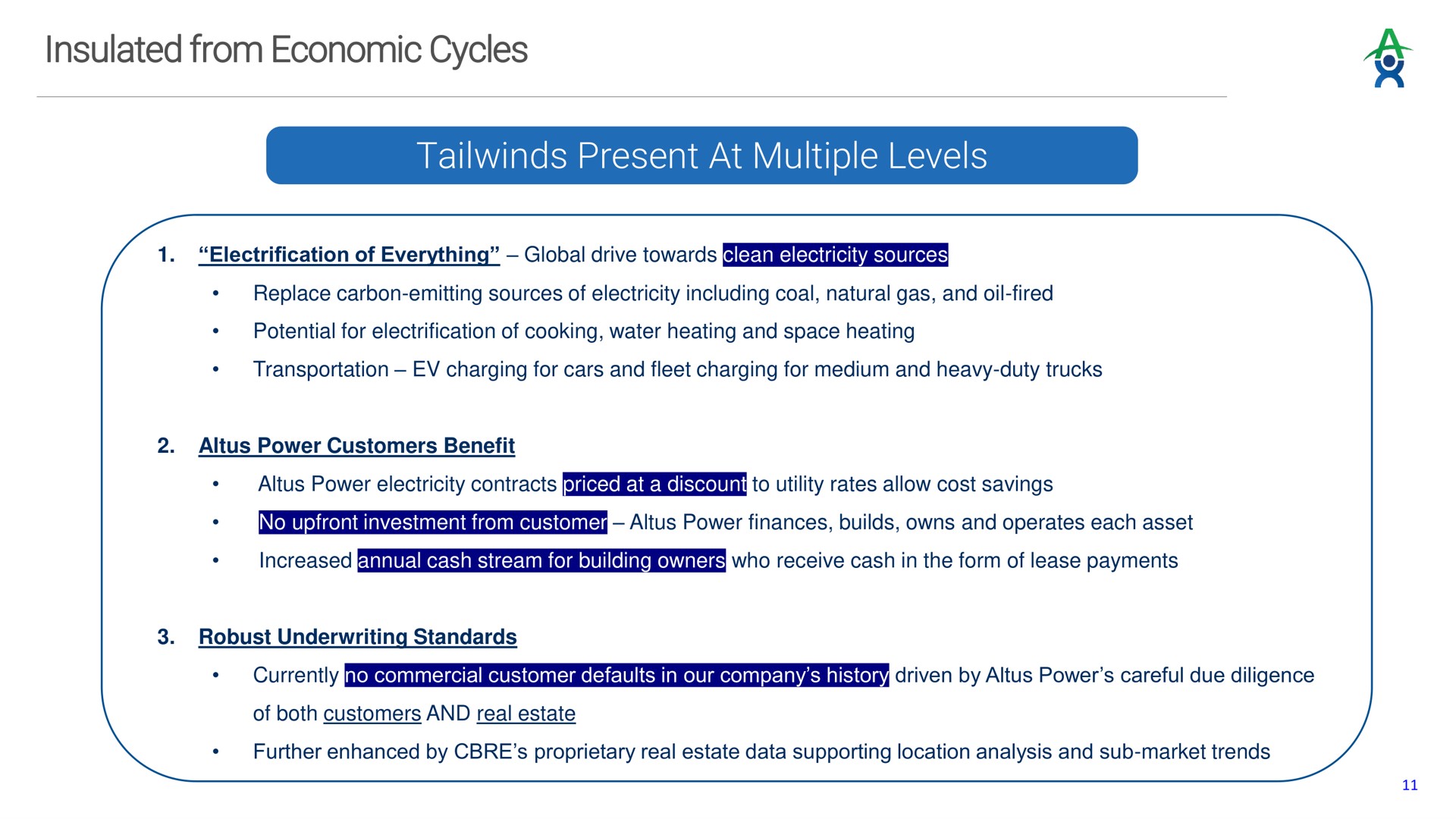 insulated from economic cycles present at multiple levels | Altus Power