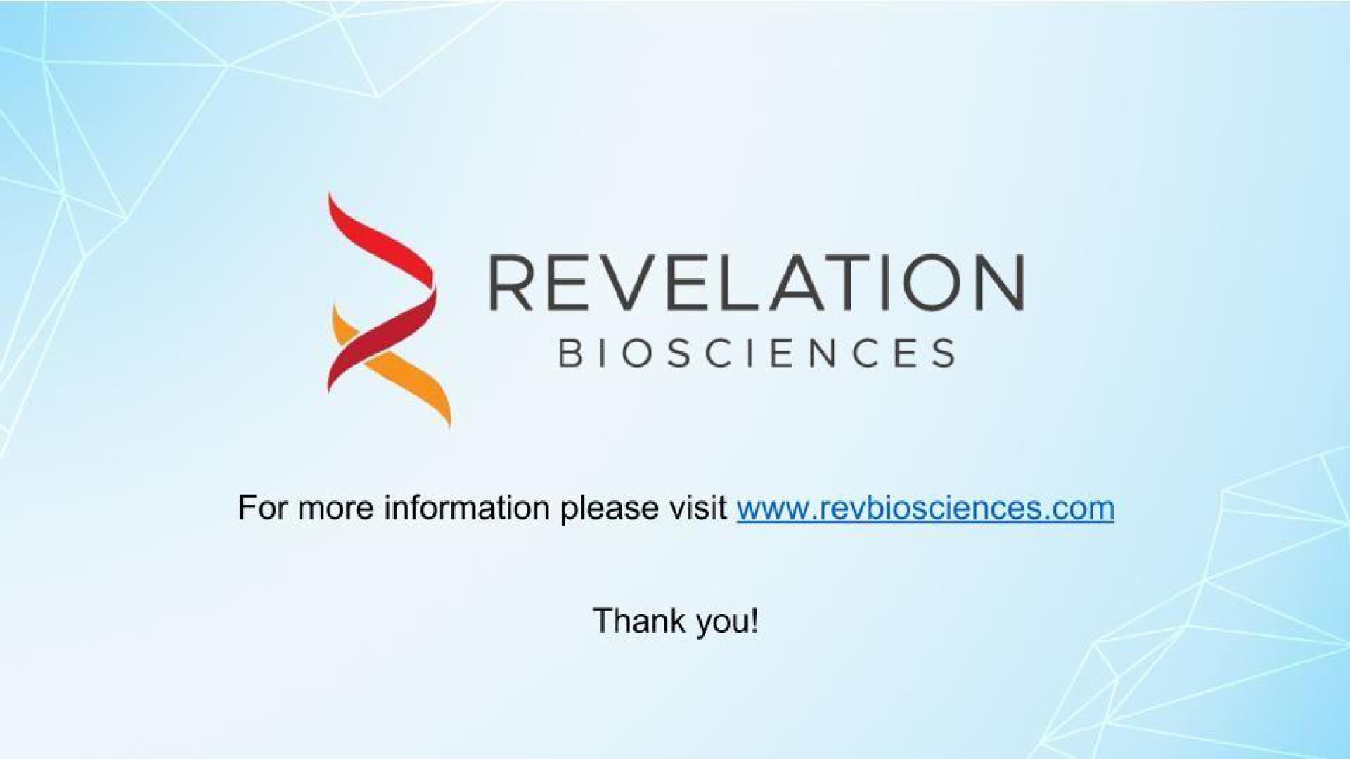 revelation for more information please visit thank you | Revelation Biosciences