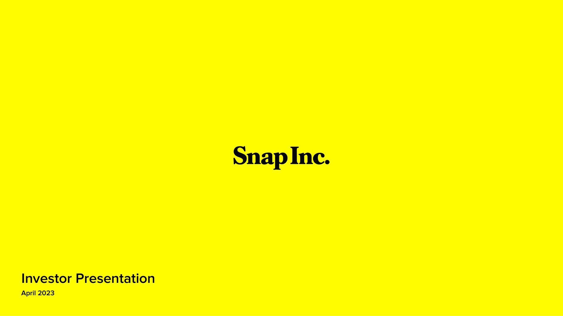 snap investor presentation | Snap Inc