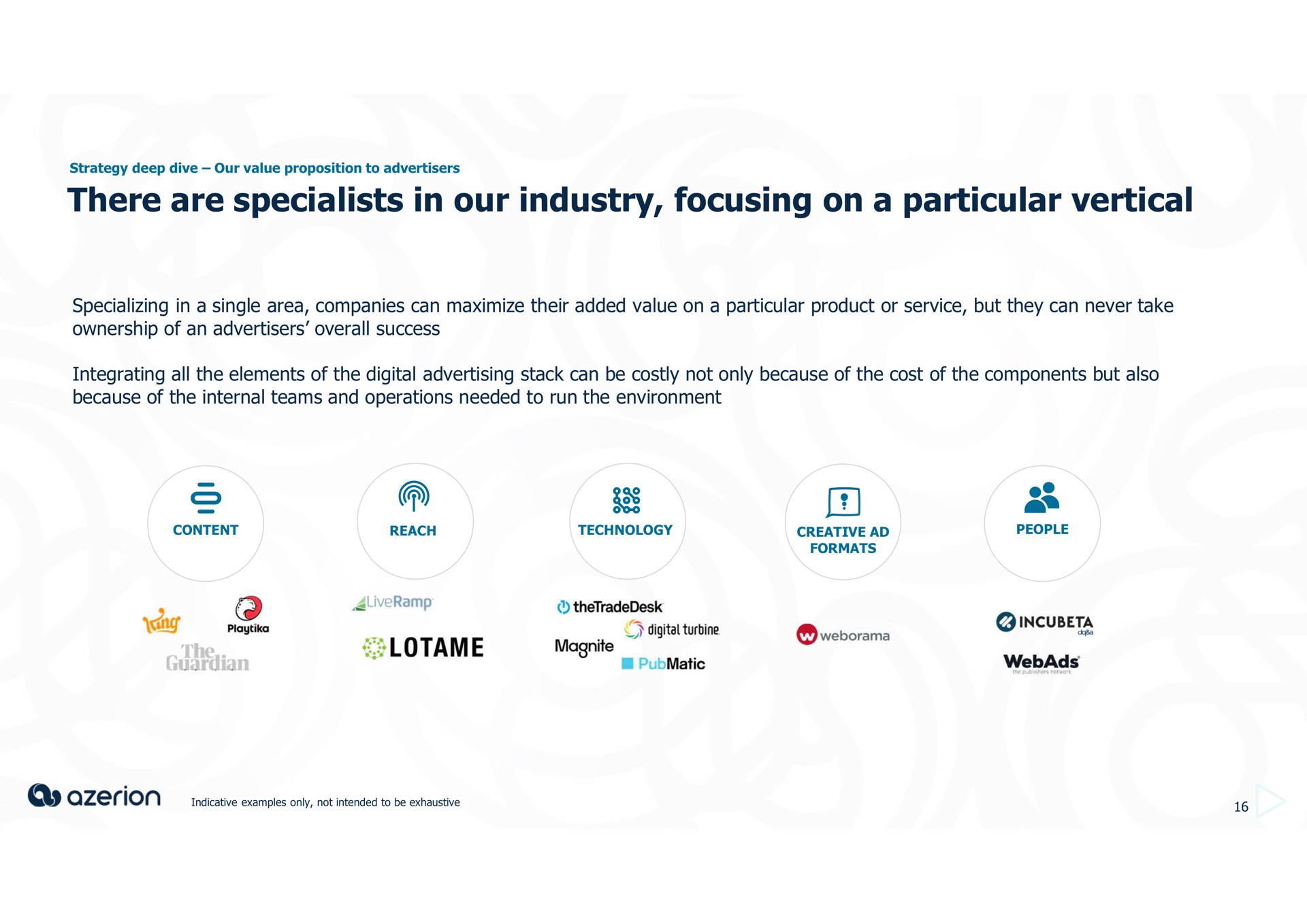 there are specialists in our industry focusing on a particular vertical | Azerion