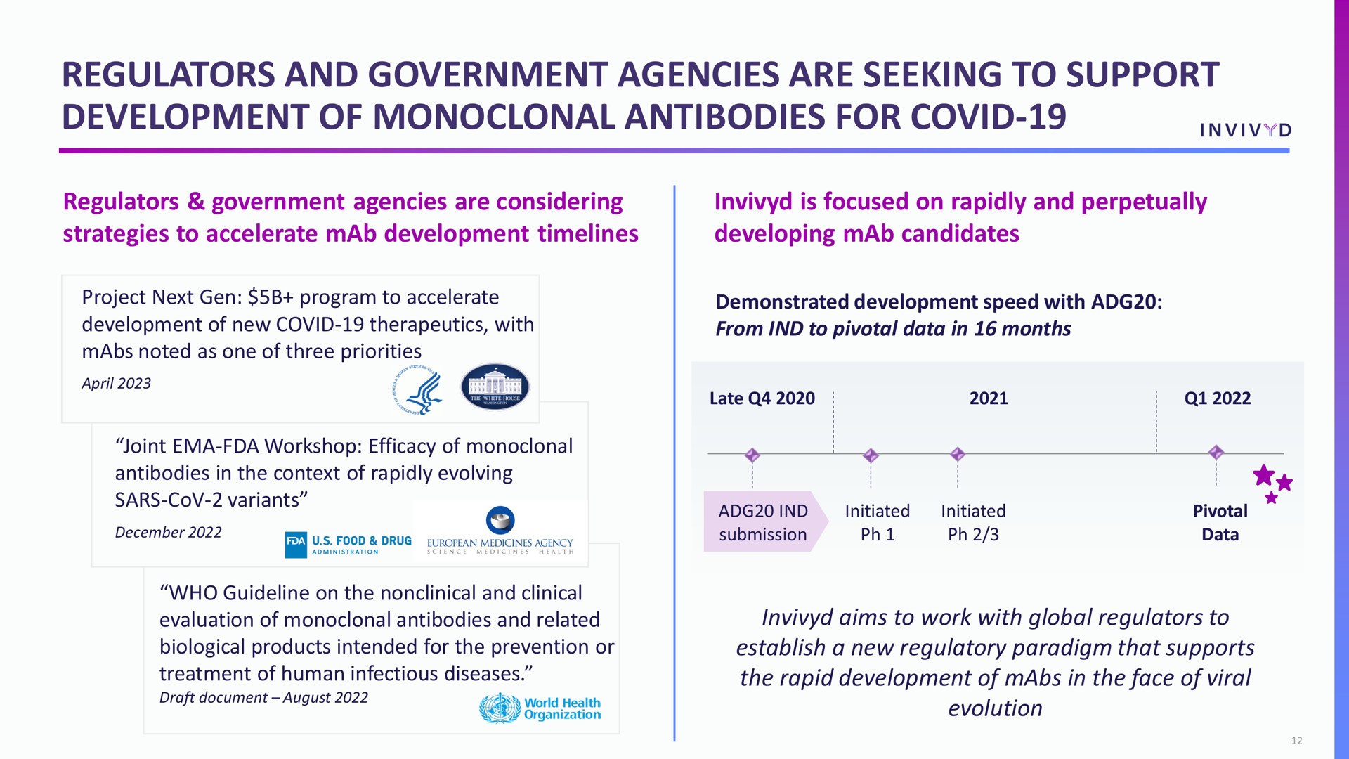 regulators and government agencies are seeking to support development of antibodies for covid | Adagio Therapeutics