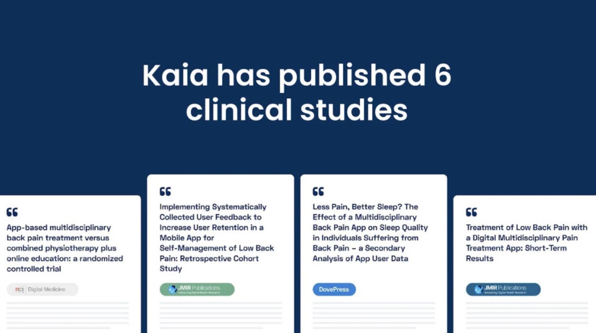 has published clinical studies | Kaia Health