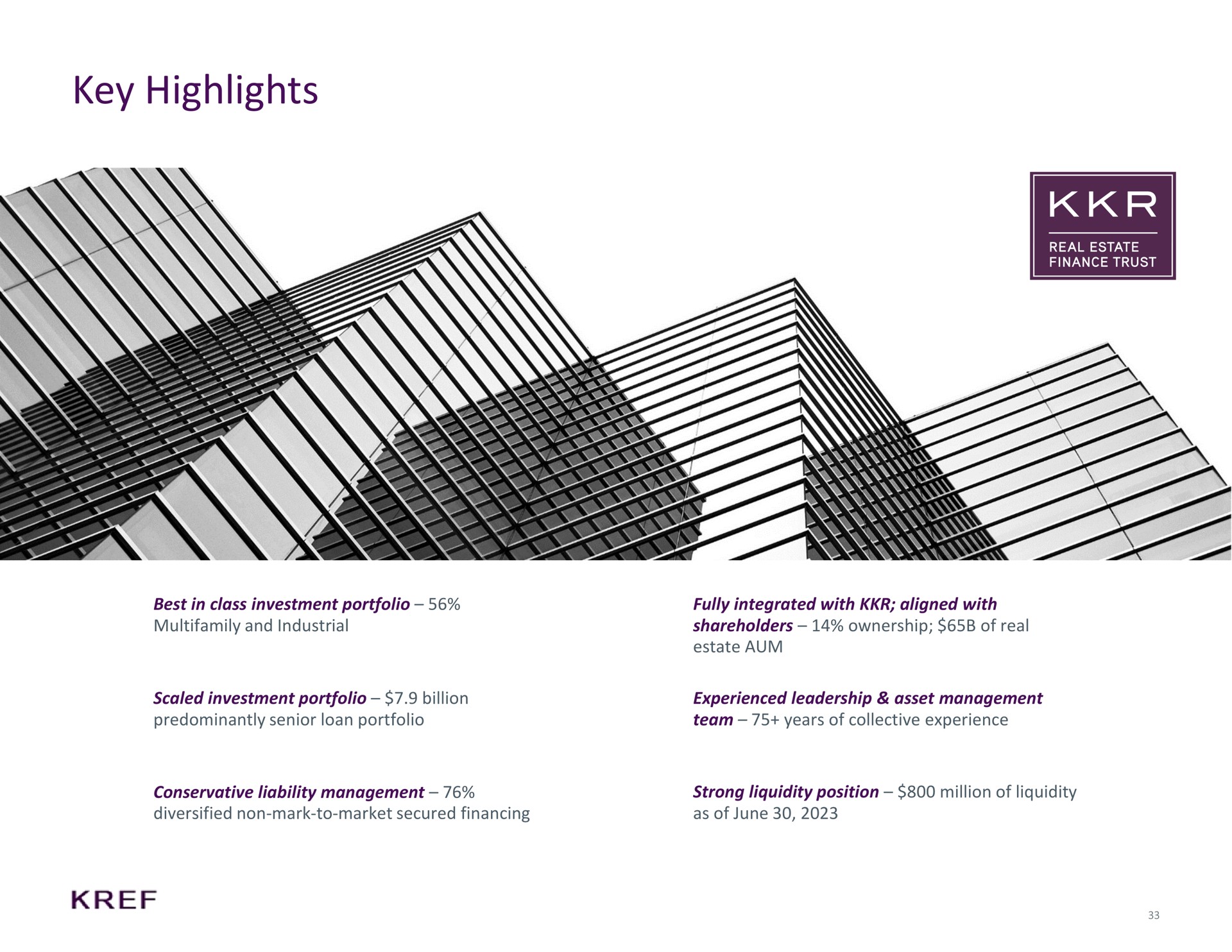 key highlights | KKR Real Estate Finance Trust
