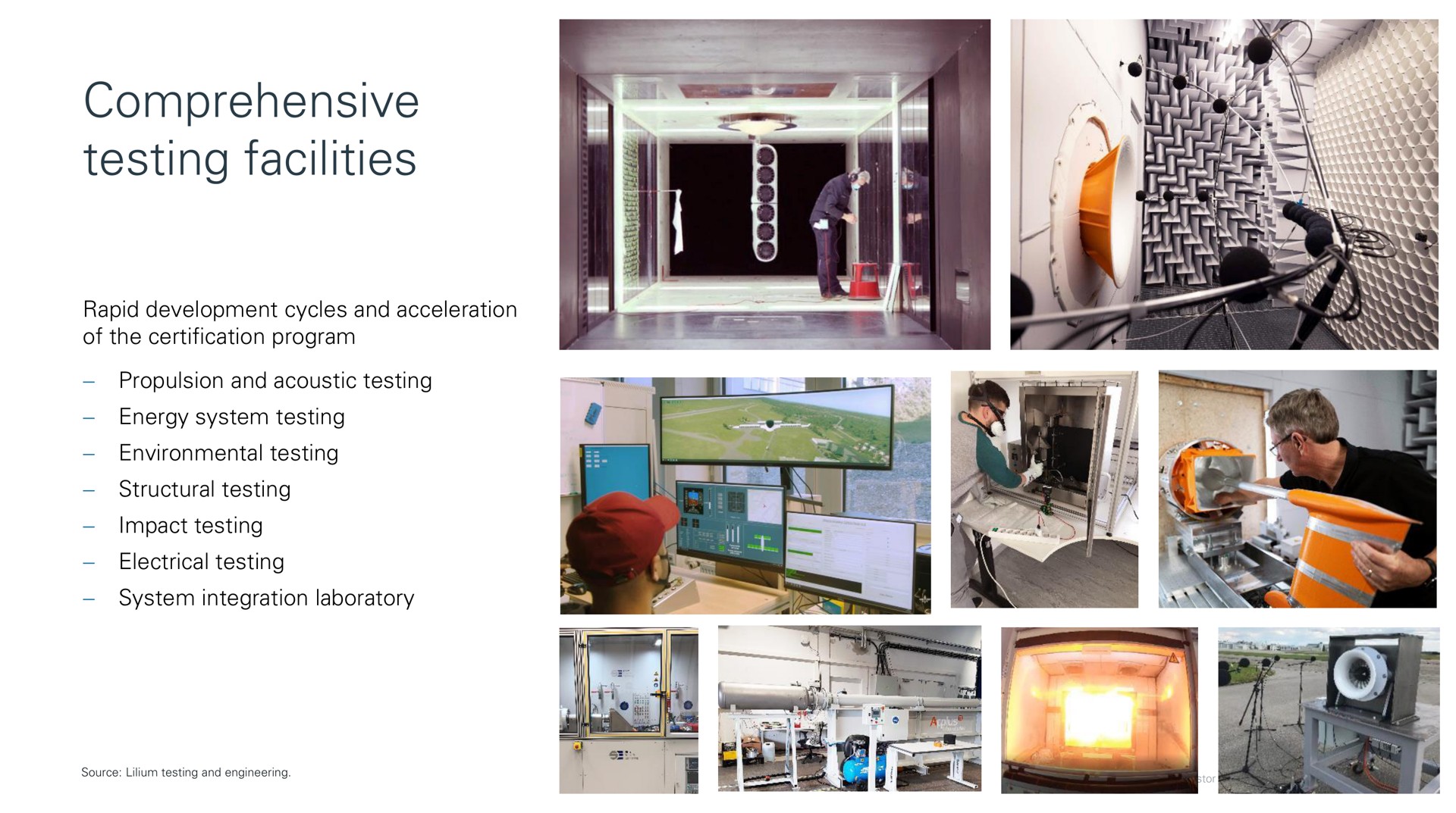 comprehensive testing facilities | Lilium