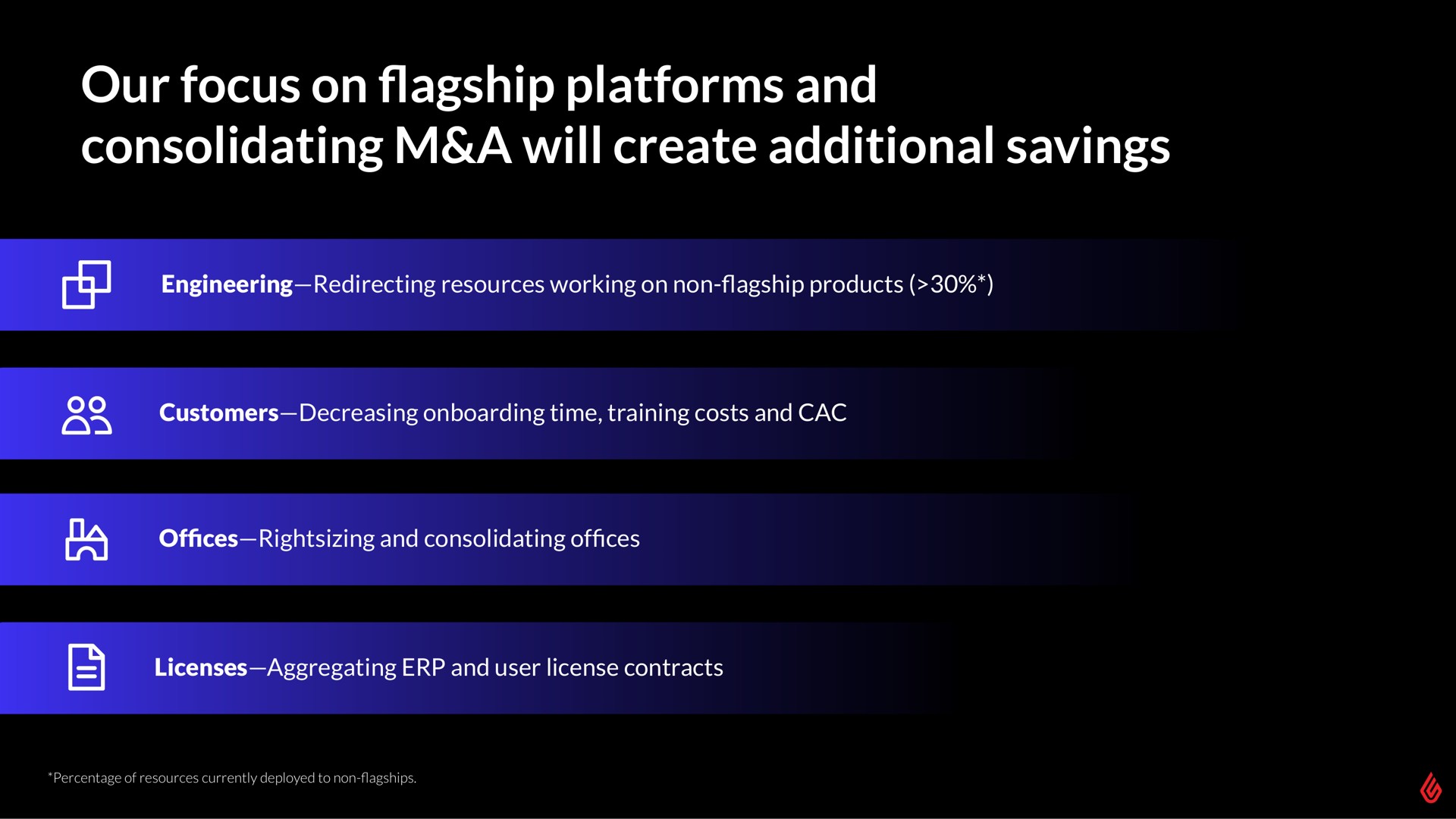 our focus on platforms and consolidating a will create additional savings flagship | Lightspeed