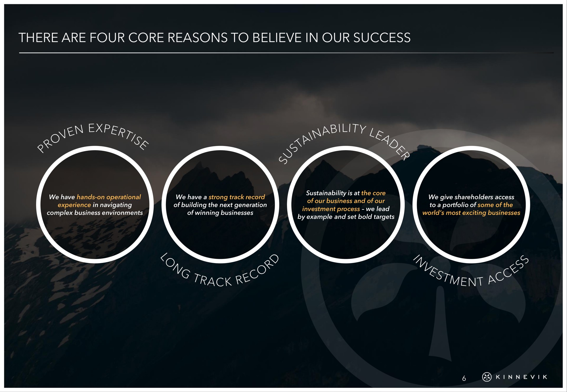 there are four core reasons to believe in our success | Kinnevik