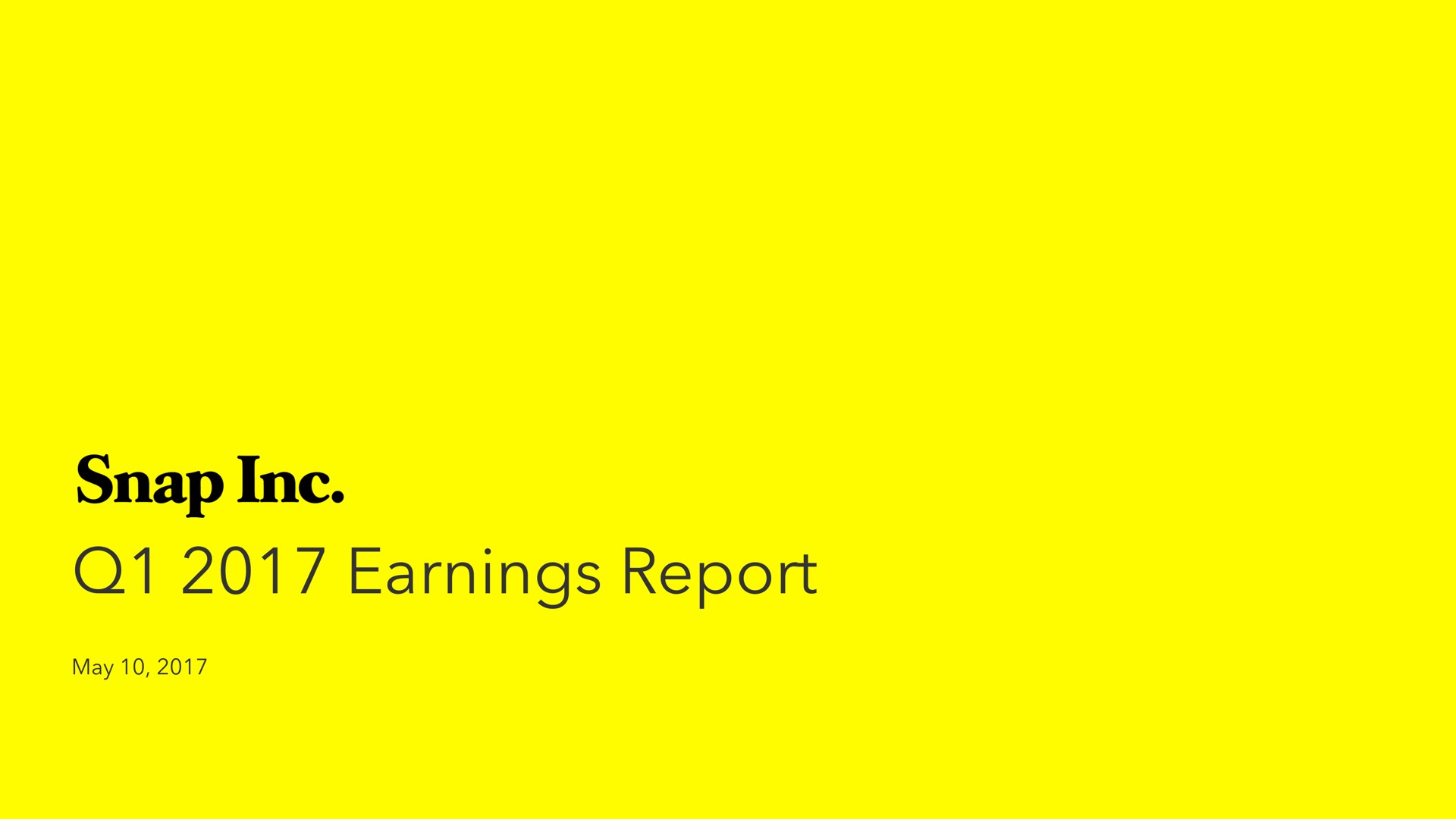 earnings report snap may | Snap Inc