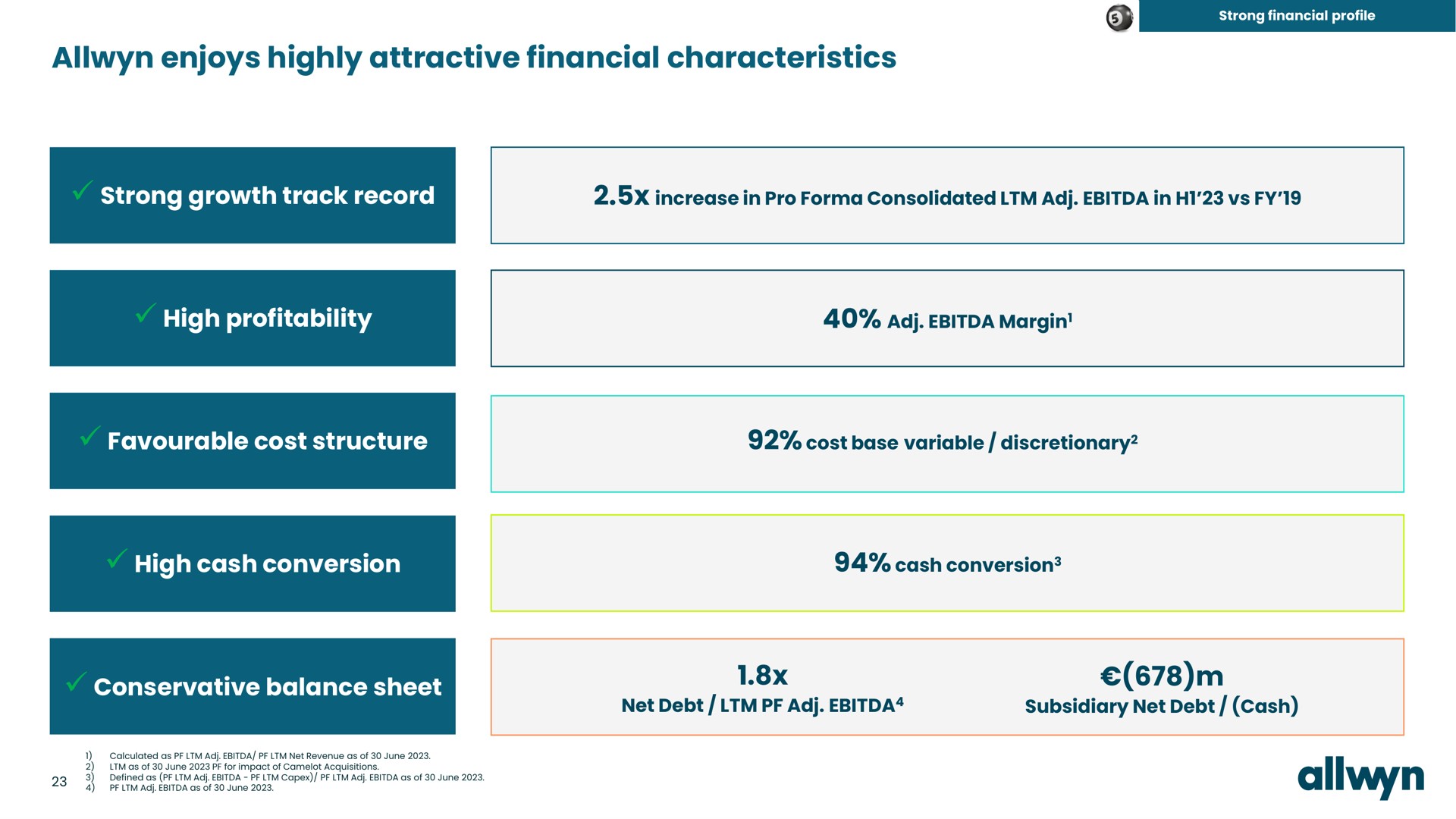 enjoys highly attractive financial characteristics high profitability margin | Allwyn