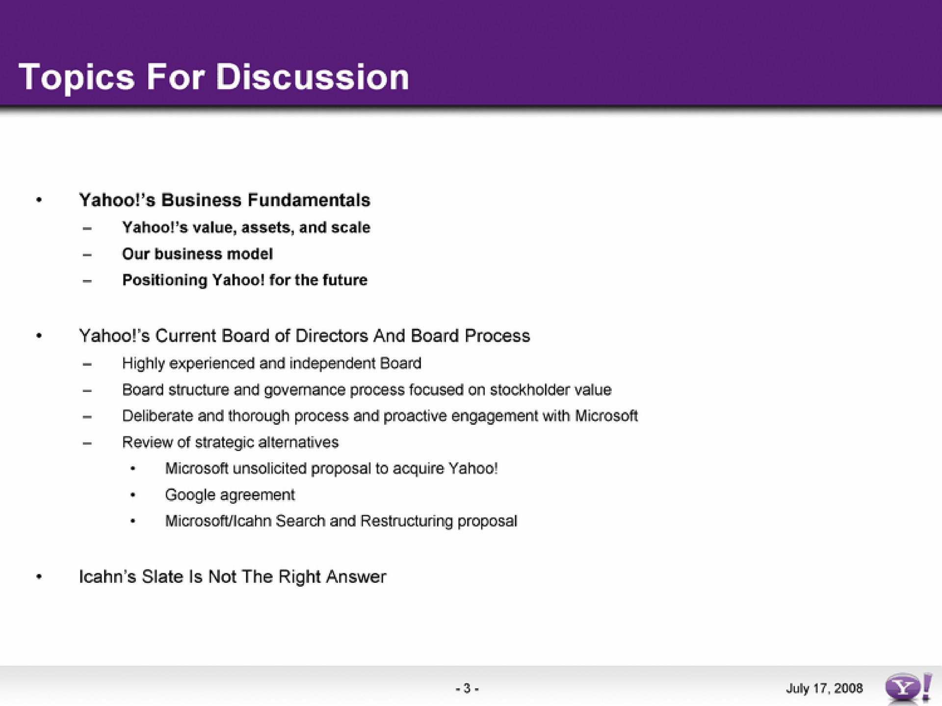 topics for discussion | Yahoo