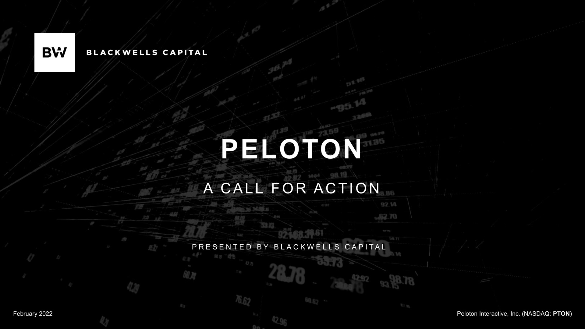 peloton a a a i call for action | Blackwells Capital